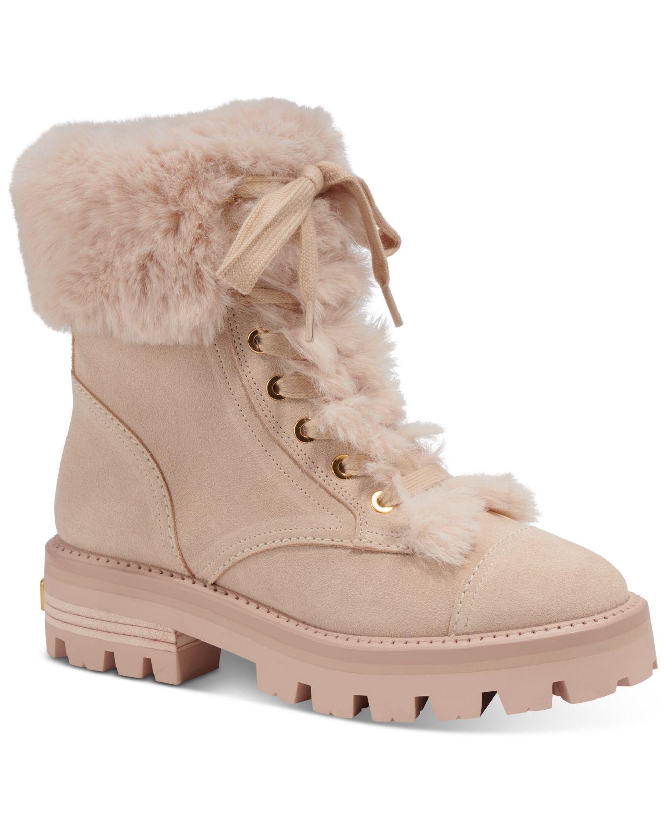 Kate Spade Merritt Lace-up Cold-weather Boots in Natural | Lyst