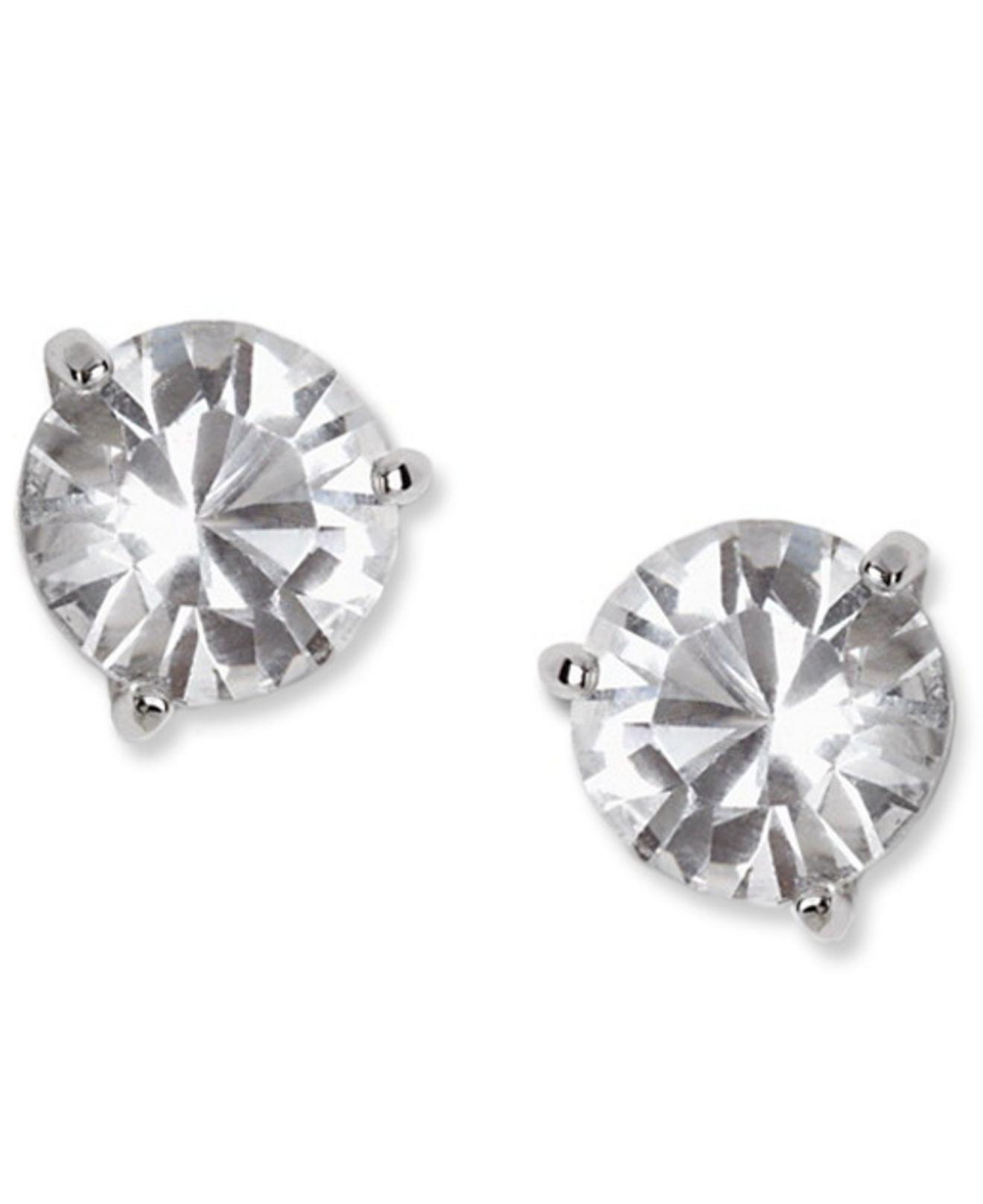 Swarovski Earrings, Solitaire Crystal Stud in Metallic - Lyst