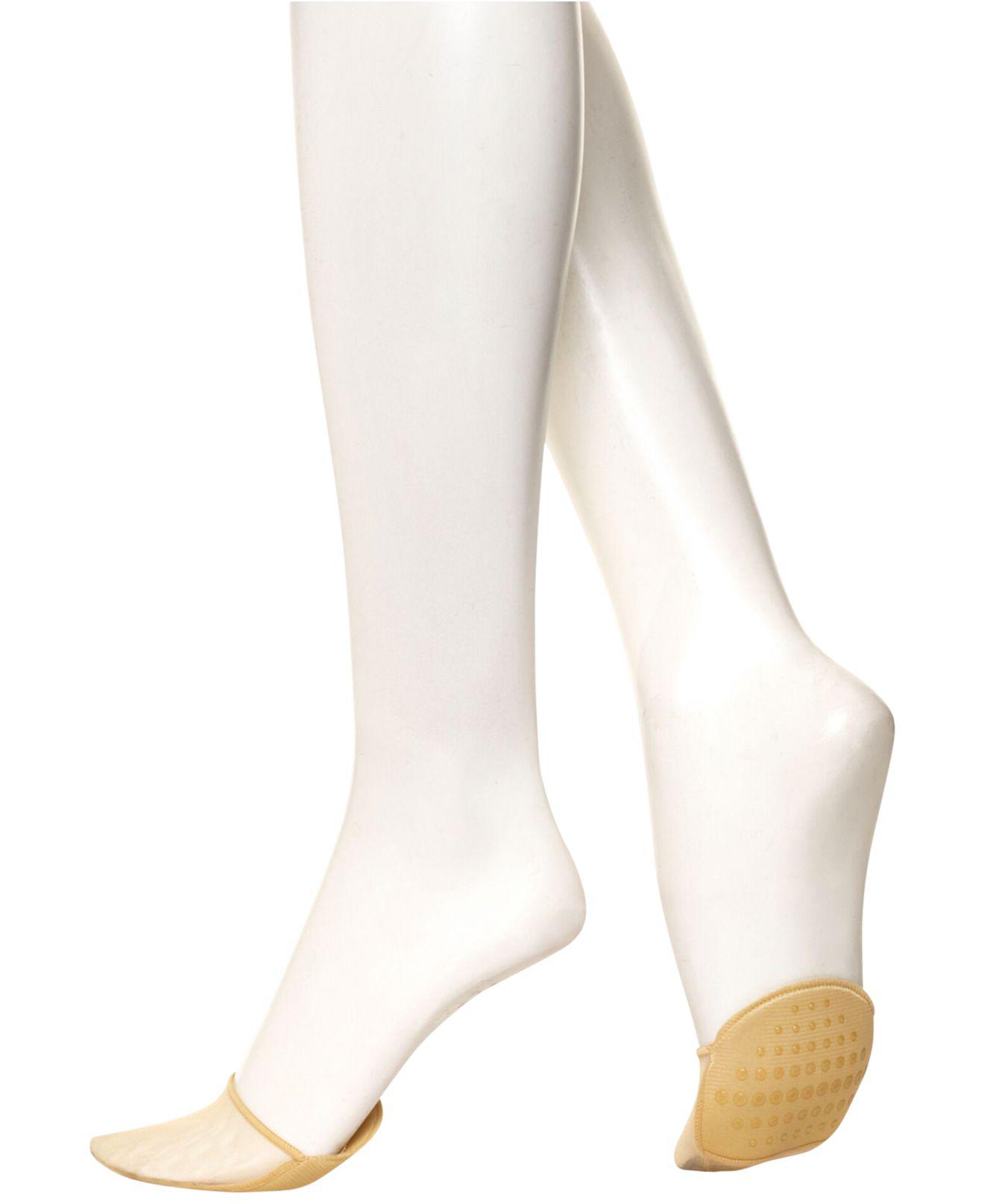 Hue Synthetic Women's Sheer Toecover Liner Socks in Pale Beige