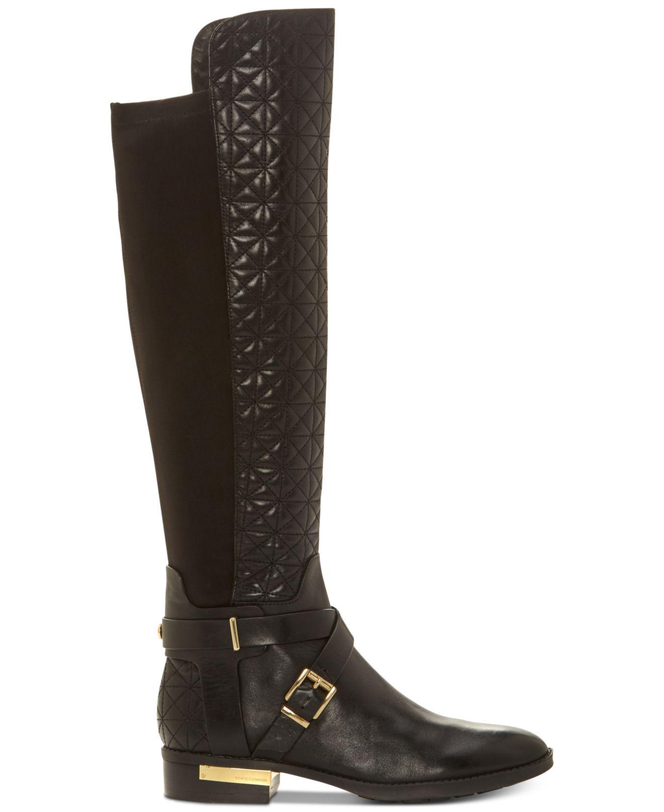 Vince Camuto Leather Patira Wide-calf Quilted Over-the-knee Boots in ...
