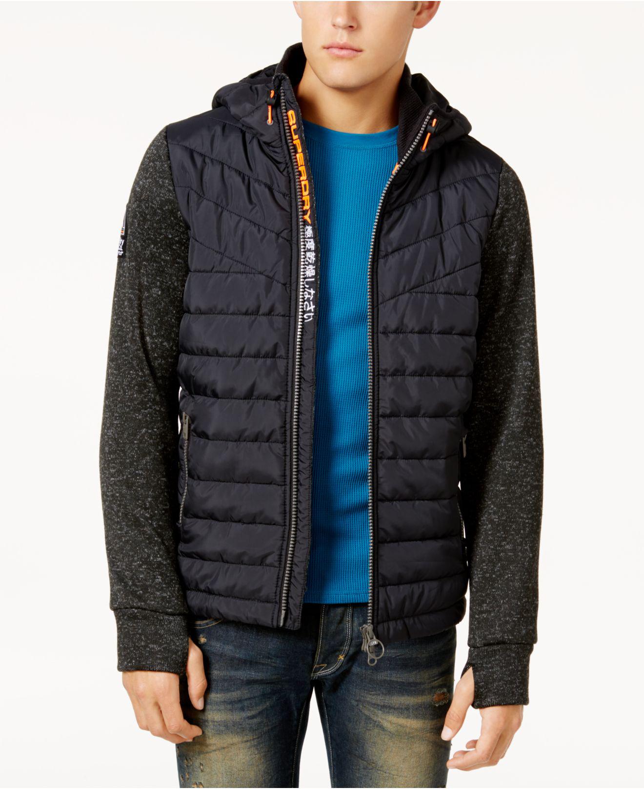 Download Superdry Synthetic Men's Mixed Media Hooded Jacket in ...