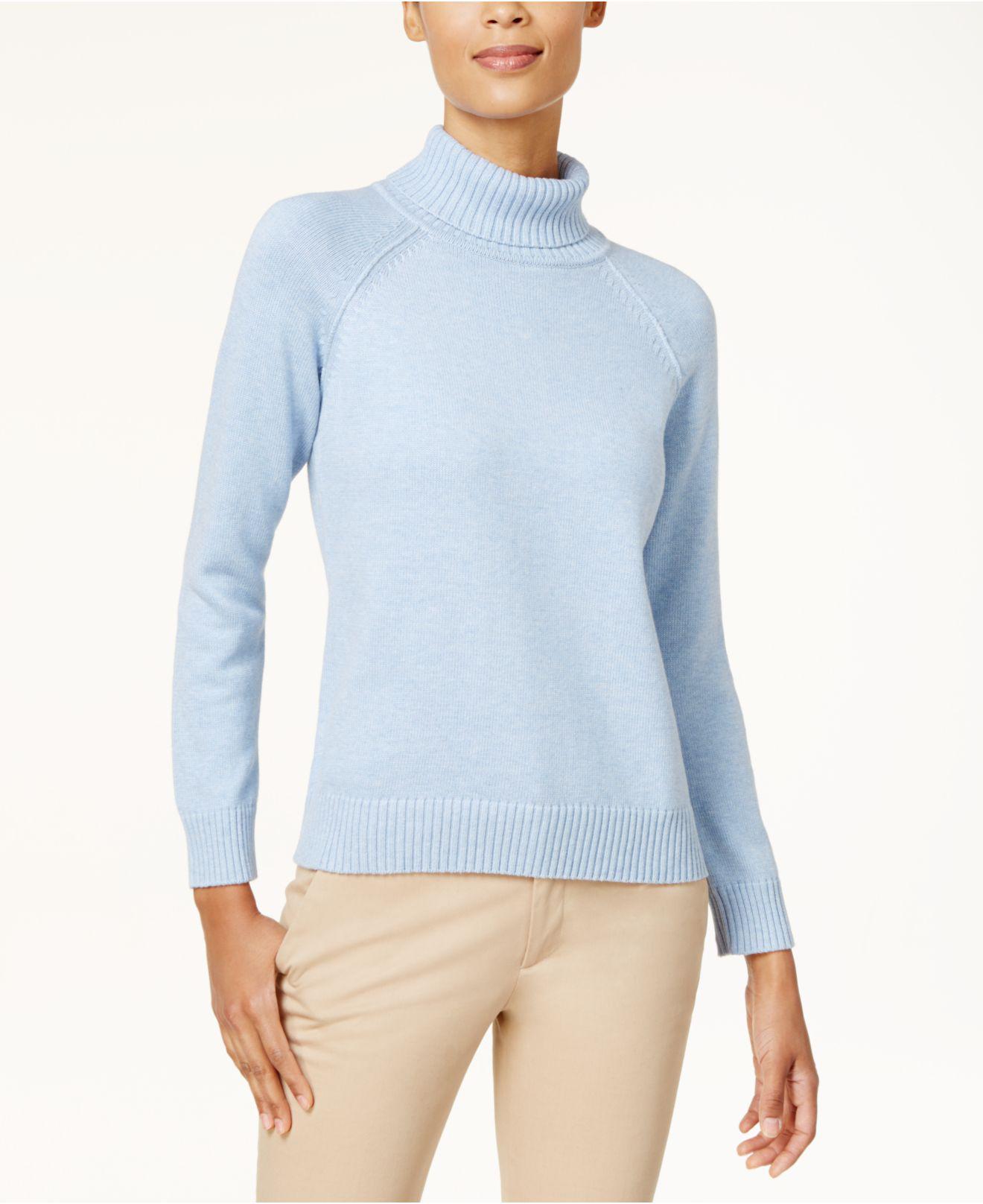 Lyst Karen Scott Petite Cotton Turtleneck Sweater, Created For Macy's in Blue Save 35.
