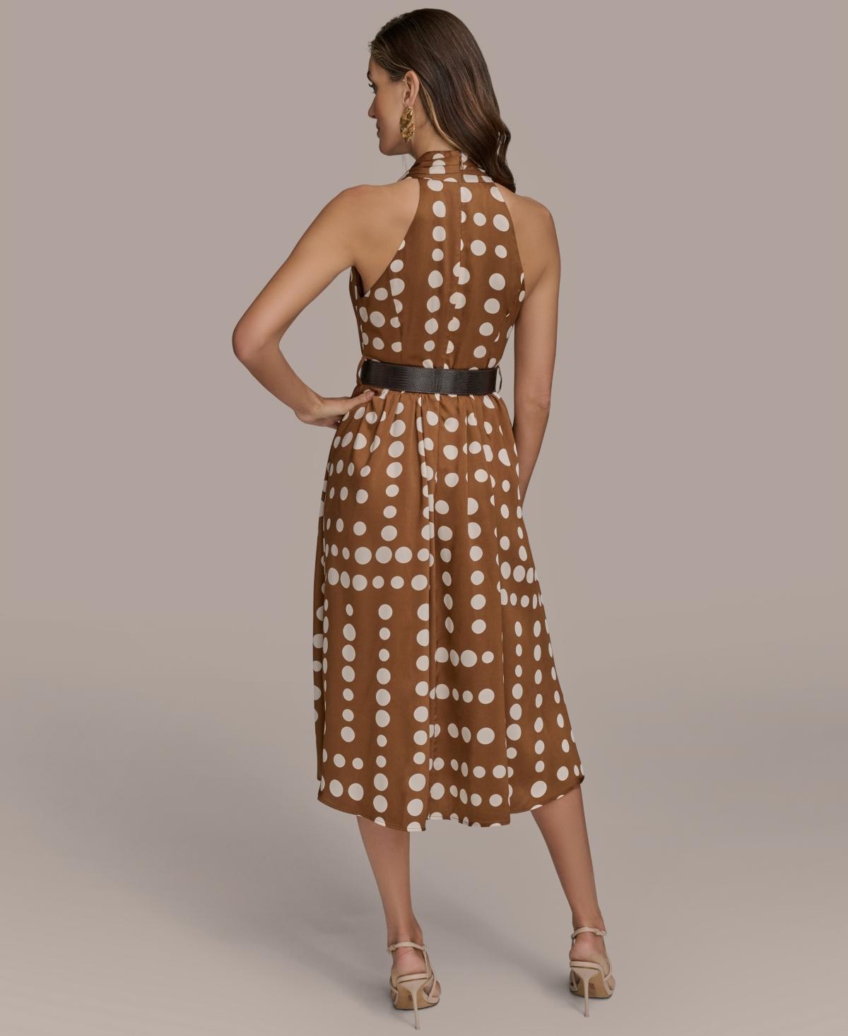 donna karan women's printed belted a-line dress Donna Karan New York Plus Size Printed Belted A-Line Dress