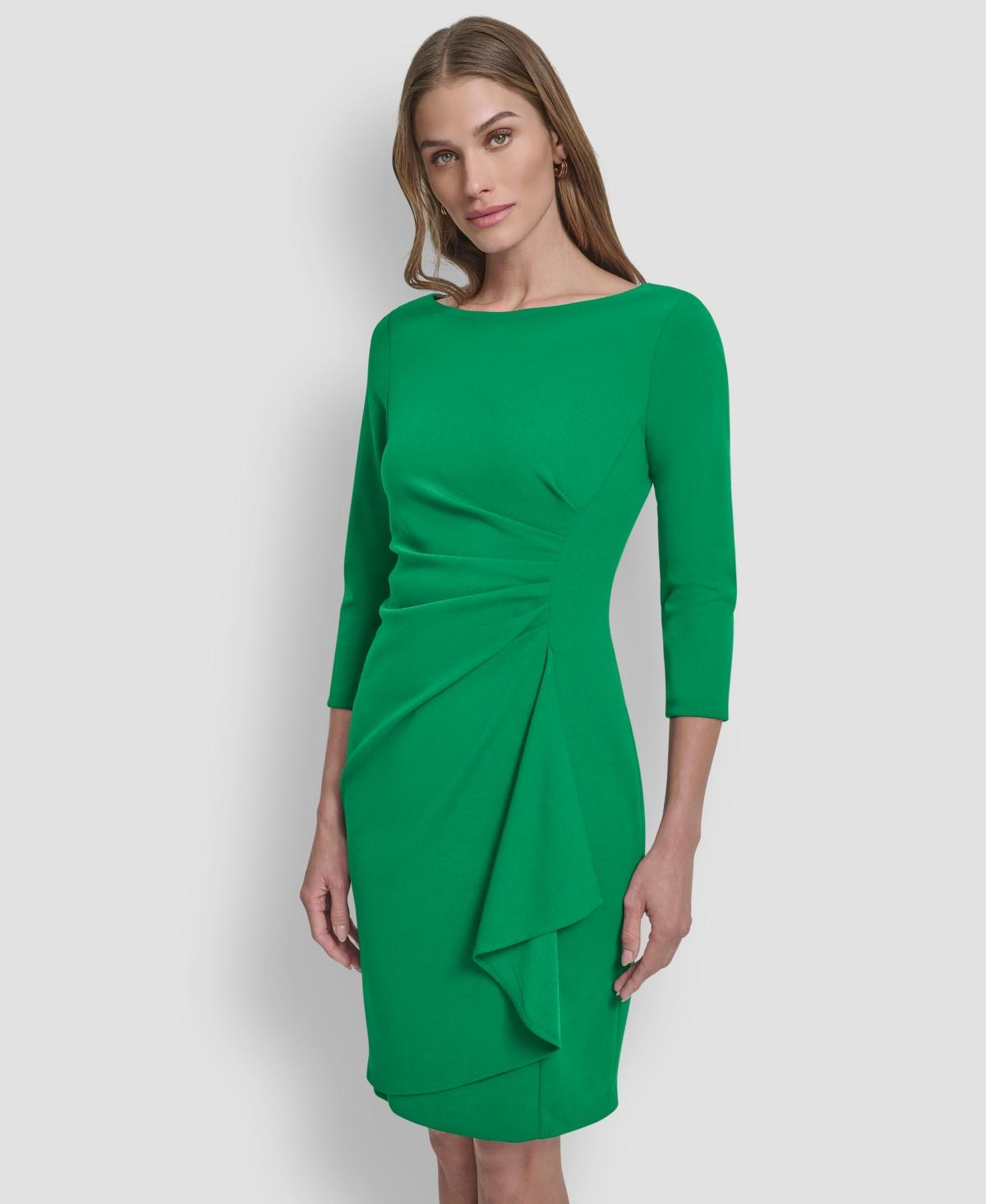 macys dkny green dress 3/4-sleeve Ruched Short in vici inspired dress