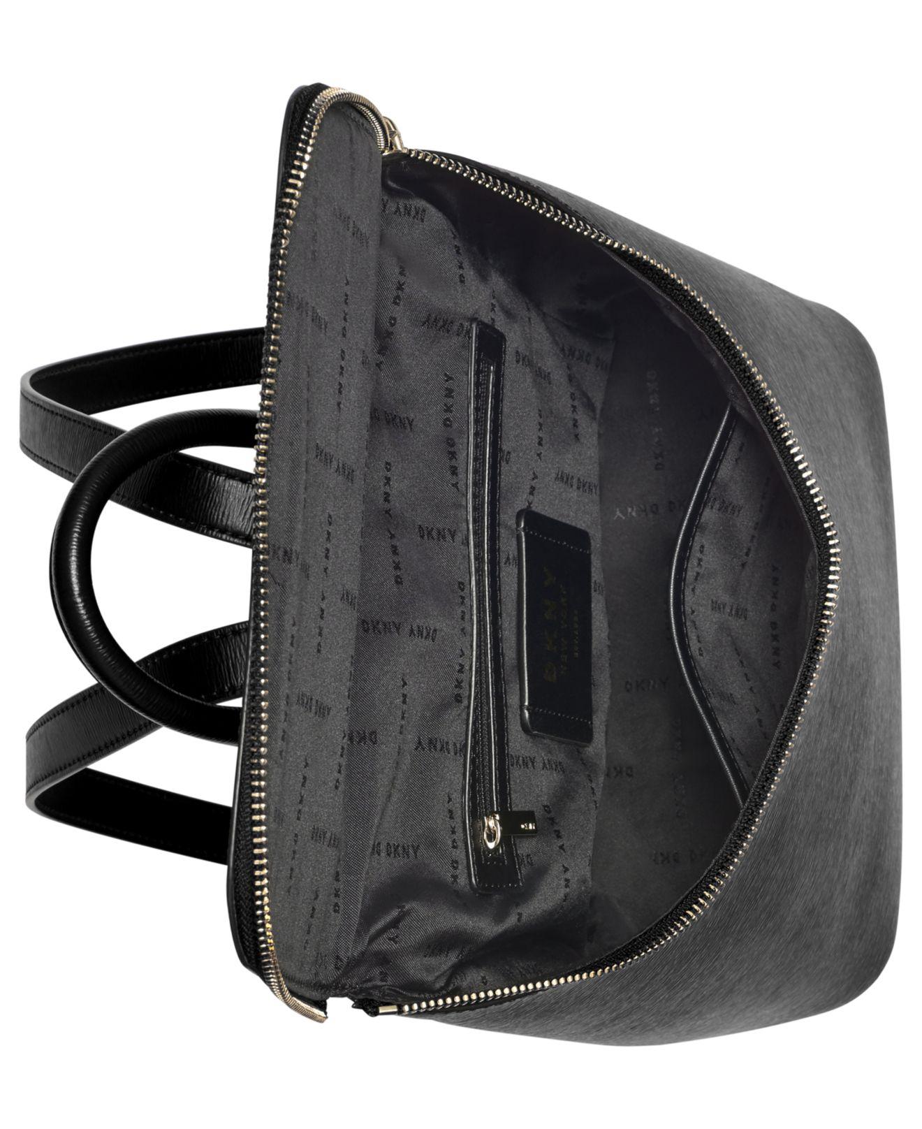 dkny bryant leather top zip backpack