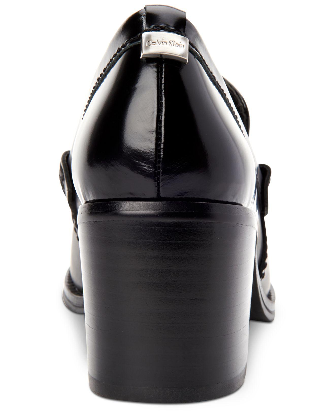 calvin klein pamelyn leather penny loafers