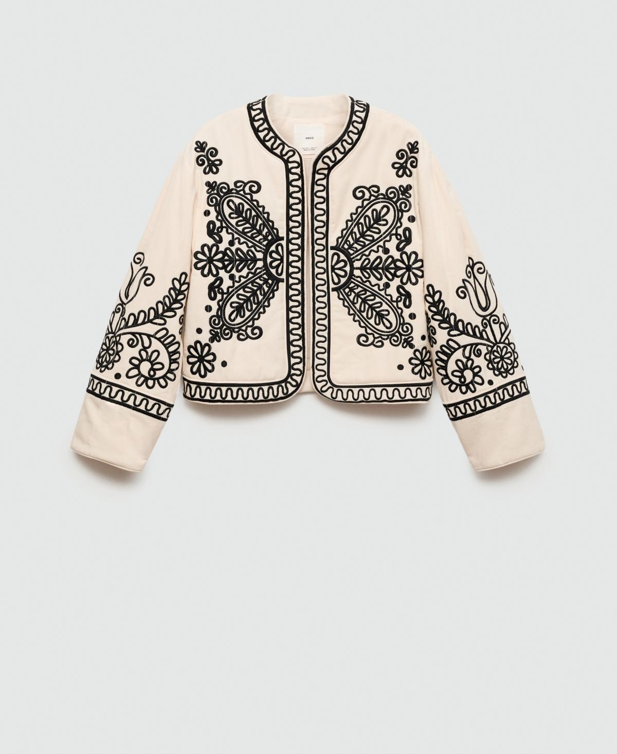 Mango Cotton Embroidered Jacket in White | Lyst Mango Cotton Embroidered Jacket in White | Lyst