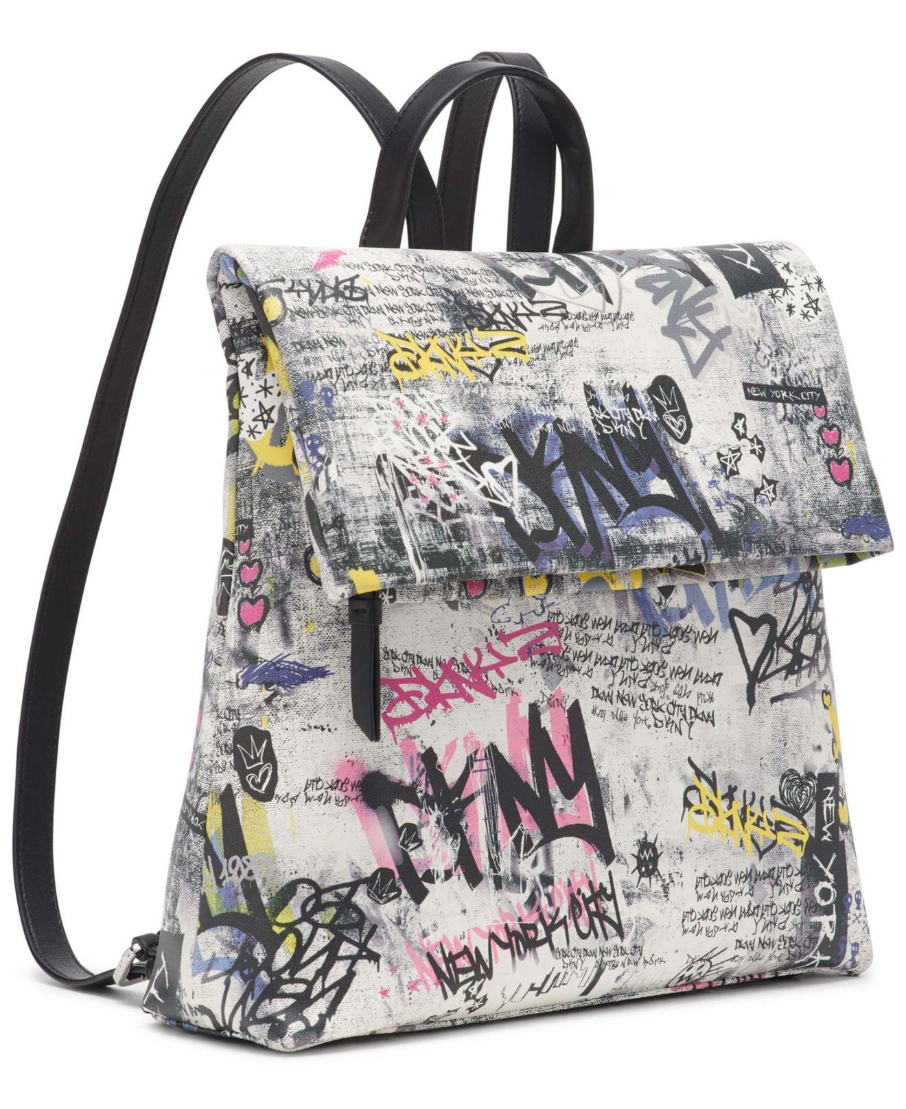 DKNY Tilly Graffiti Foldover Backpack - Lyst