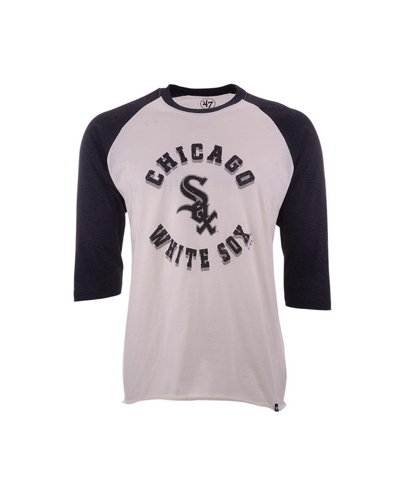Download 47 Brand Cotton Retrospect Raglan T-shirt in Stone/Black ...