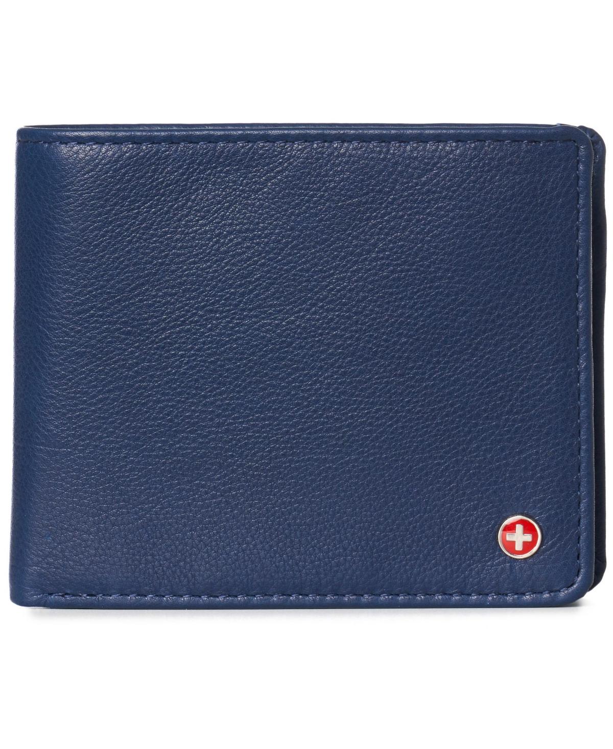 Alpine Swiss Rfid Safe Leather Wallet Deluxe Capacity Coin Pocket Bifold in  Blue for Men | Lyst