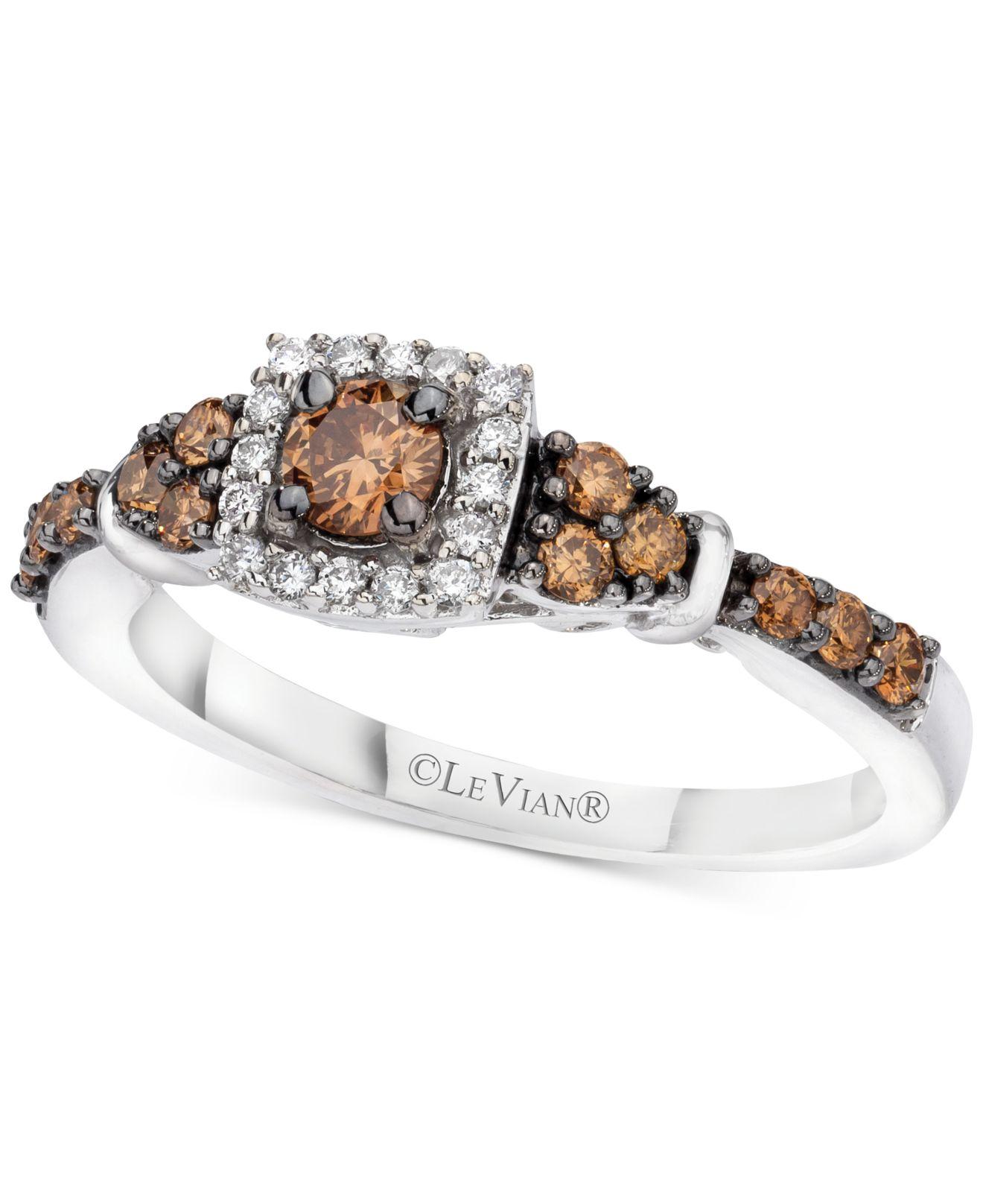 Le Vian ® Chocolate & Vanilla Diamond Ring (1/2 Ct. T.w.) In 14k White