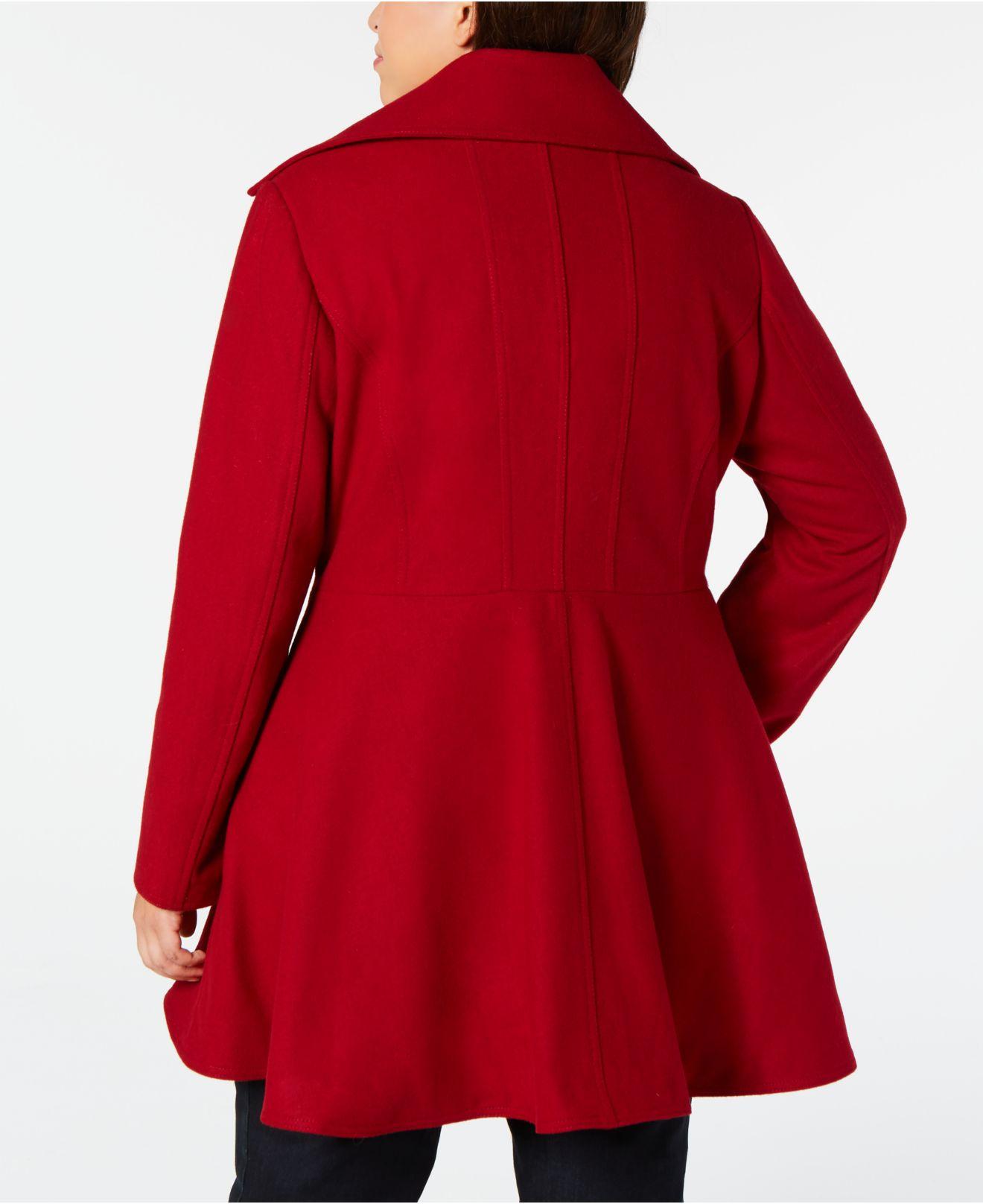 Laundry by Shelli Segal Wool Plus Size Doublebreasted Skirted Coat in