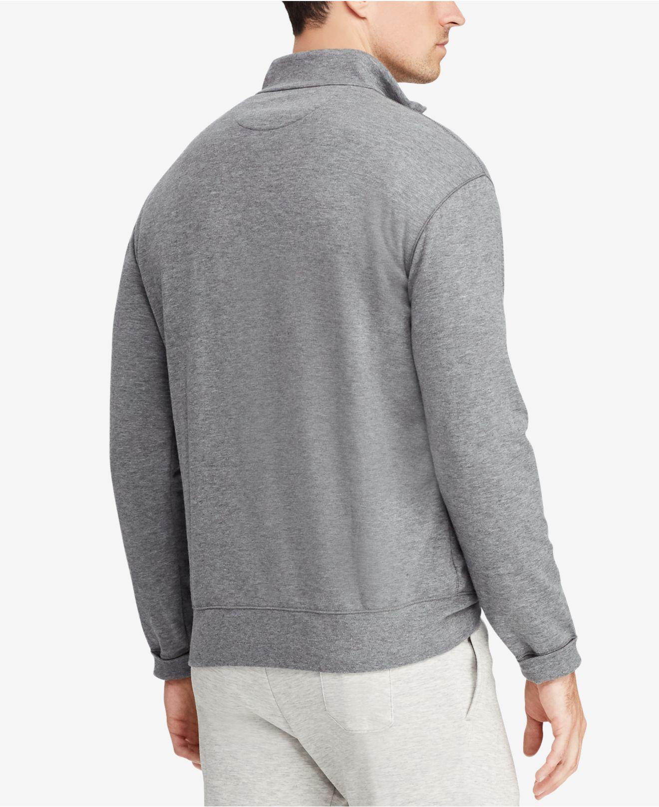 Polo Ralph Lauren Quarter-zip Pullover Sweater in Gray for Men - Lyst