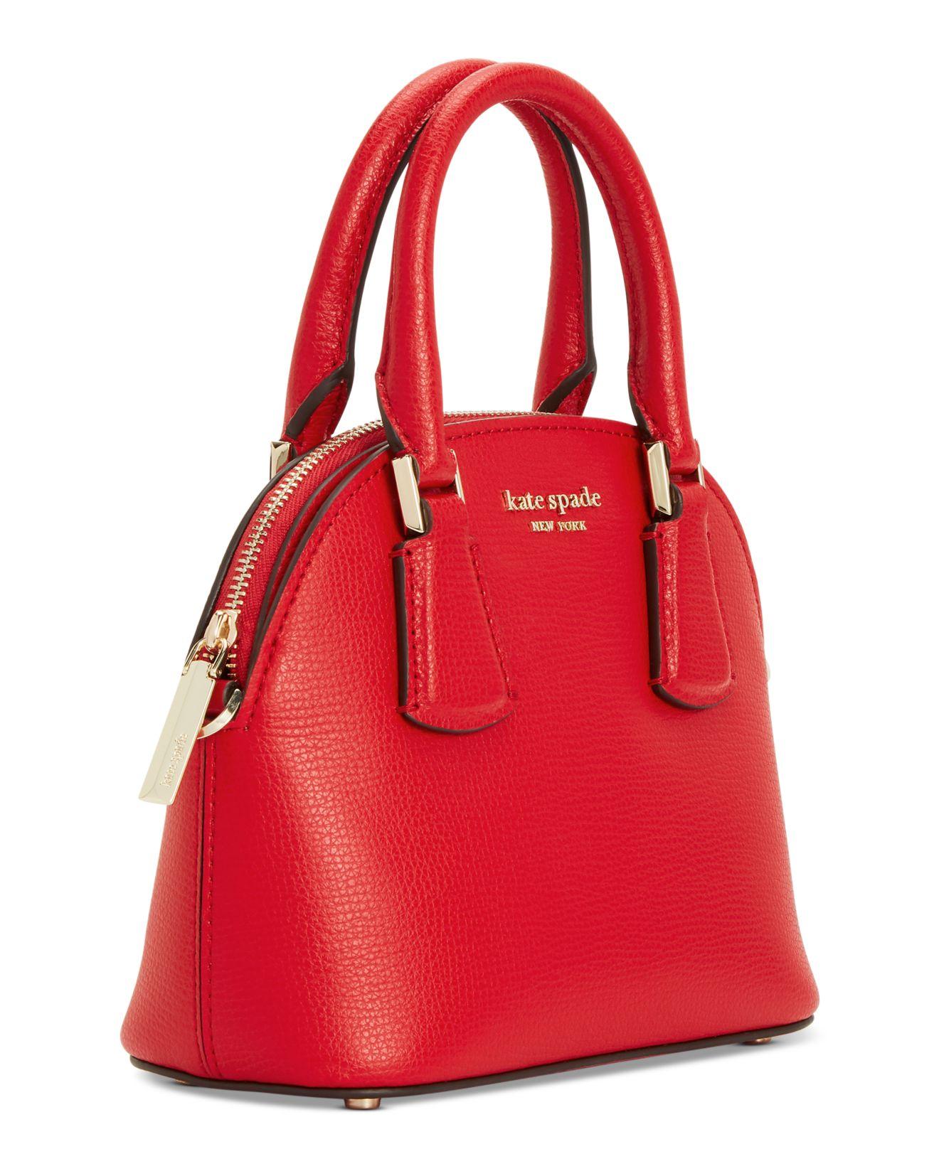 Kate Spade Sylvia Mini Dome Leather Satchel in Red