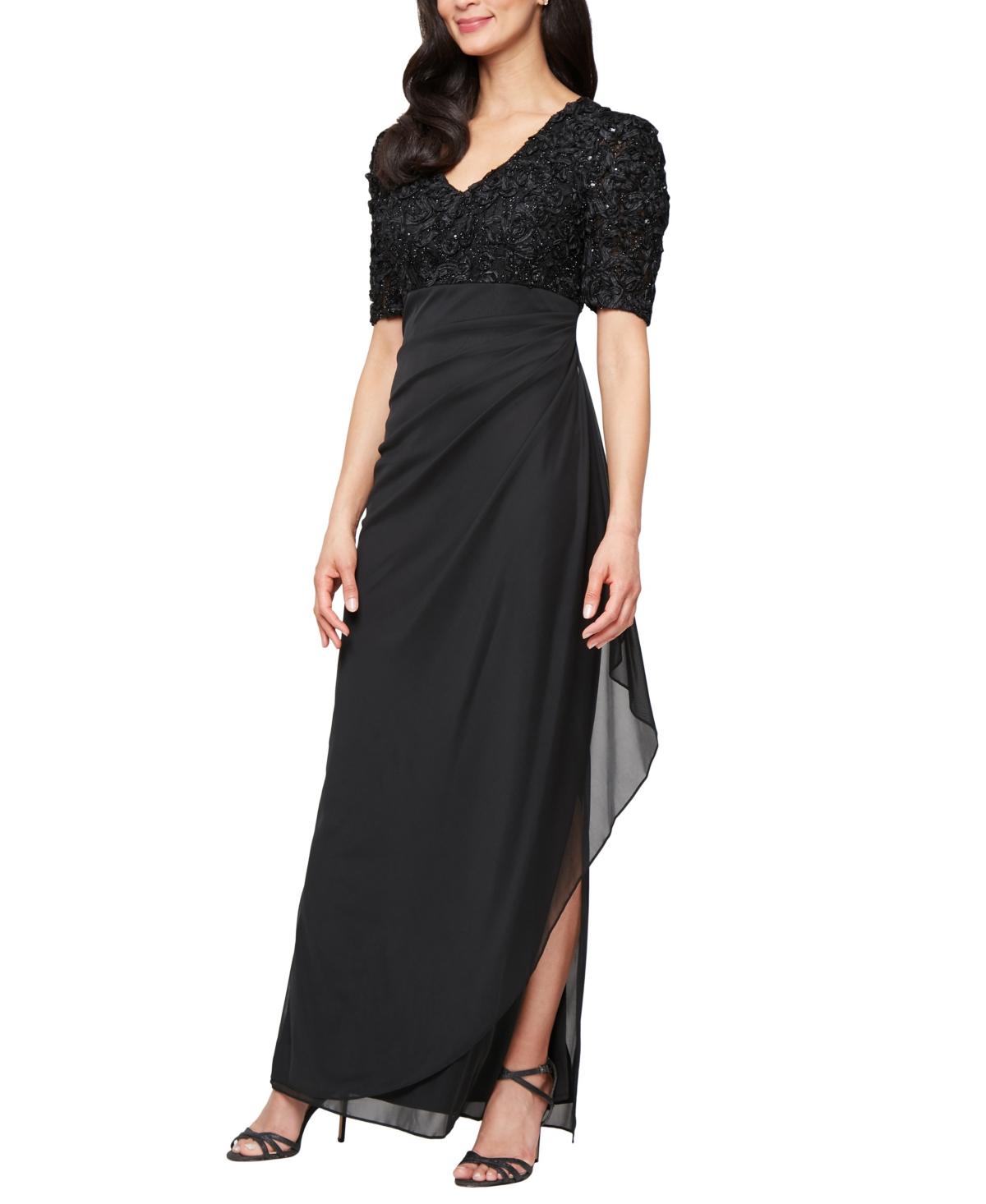 Alex Evenings Petite Empire Waist Dress in Black | Lyst Alex Evenings Petite Empire Waist Dress in Black | Lyst