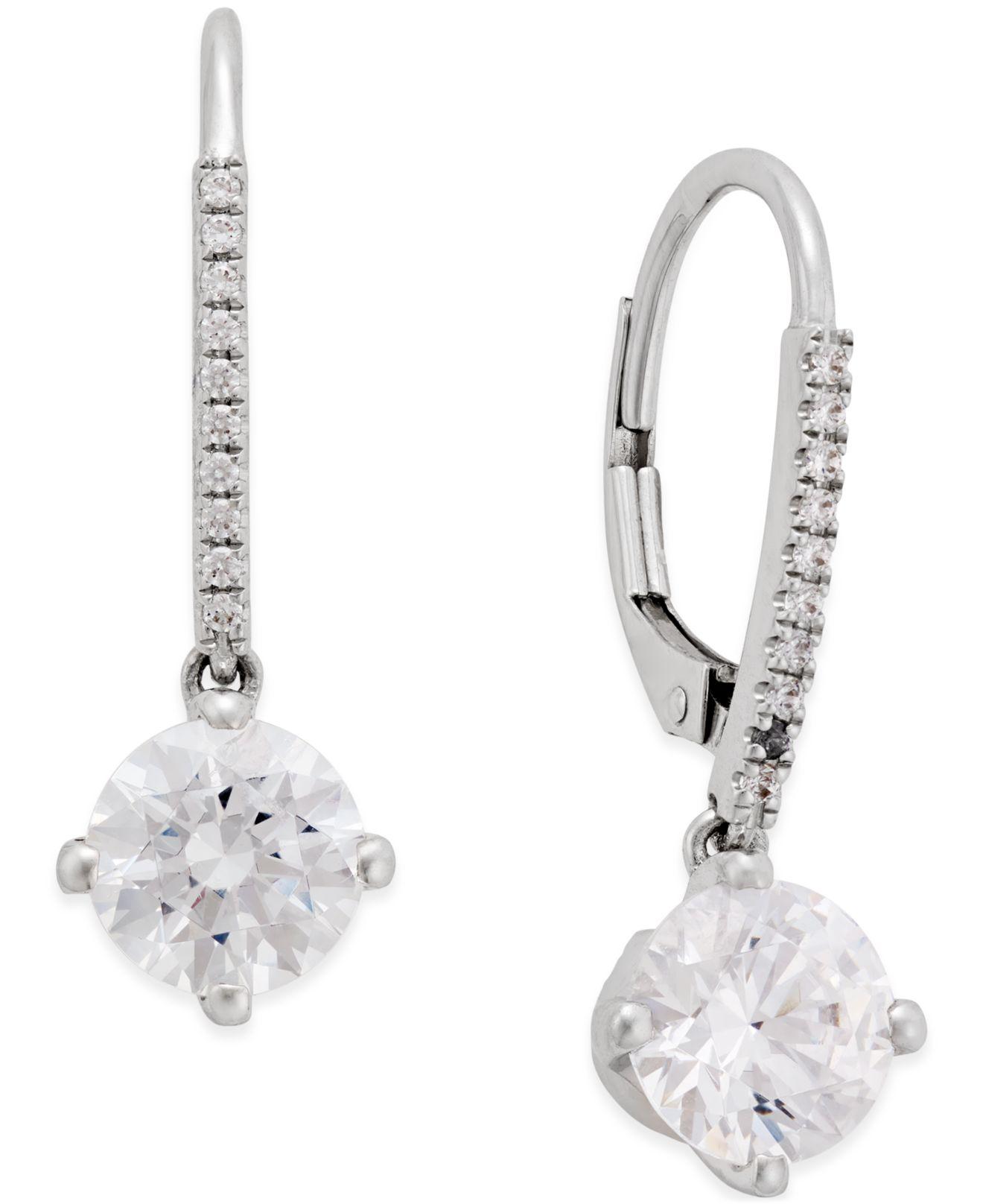 Arabella Swarovski Cubic Zirconia Earrings In 14k White Gold in