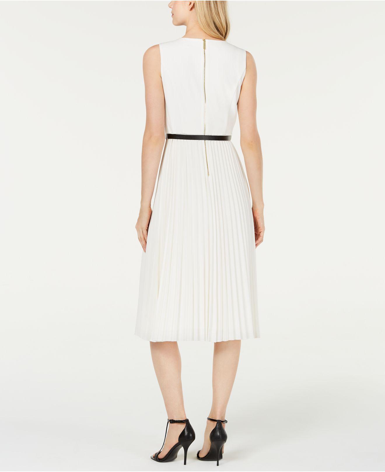 calvin klein belted midi dress