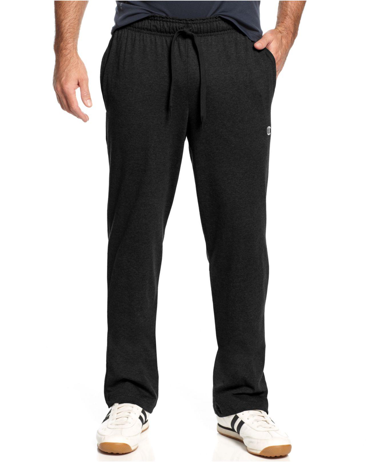Champion Cotton Jersey Open-bottom Pants in Black for Men - Lyst
