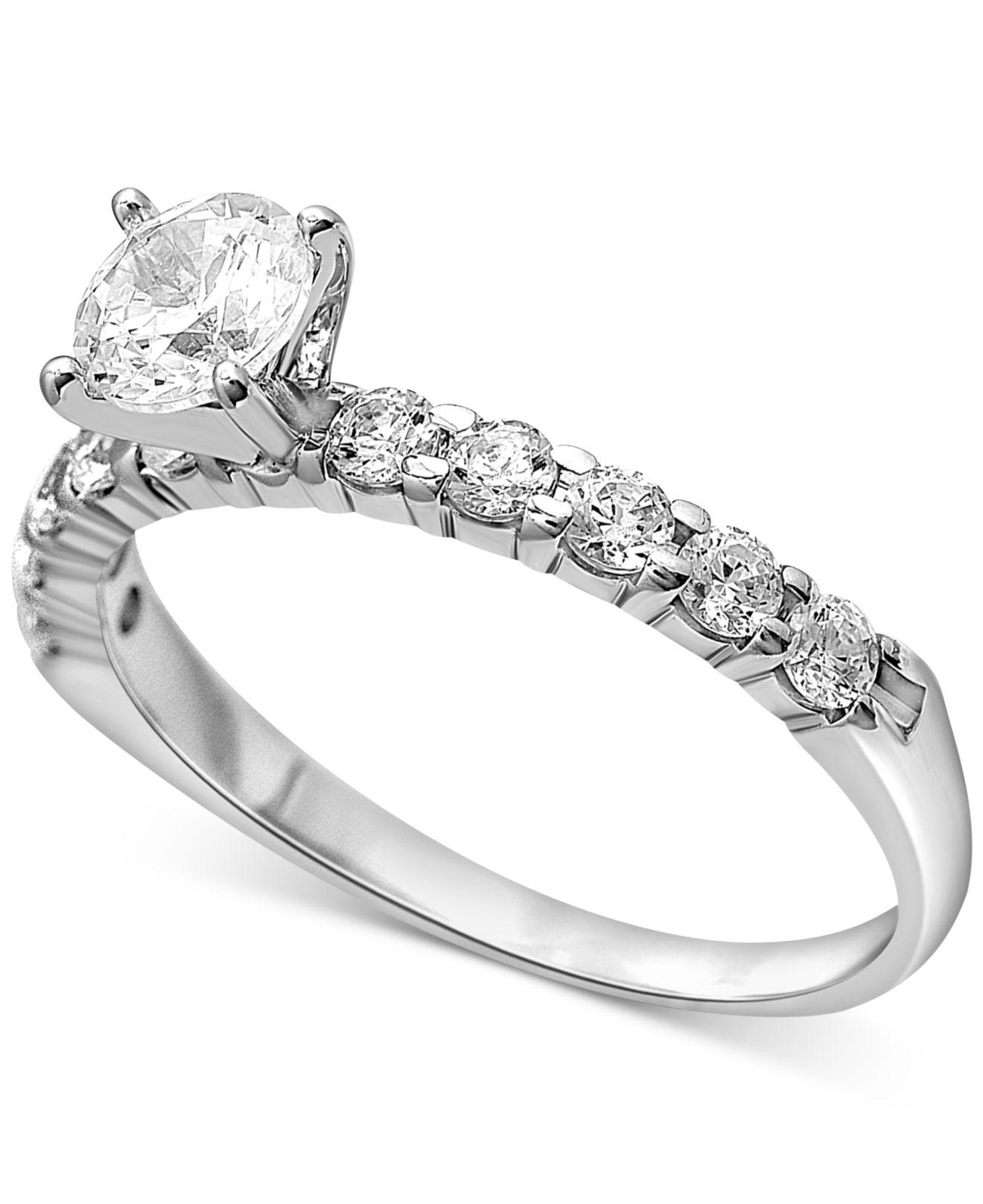 Macy's Diamond Engagement Ring (1 Ct. T.w.) In 14k White Gold in