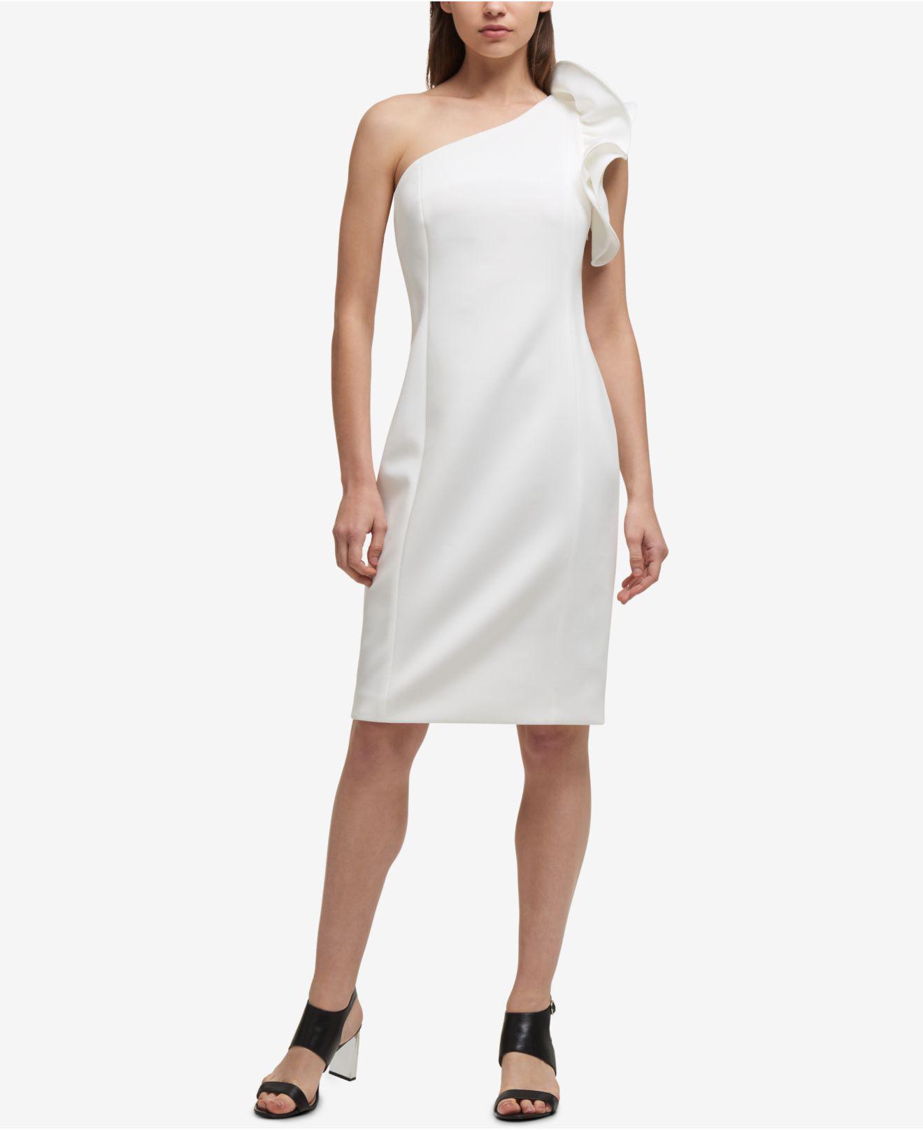macy's one shoulder dress