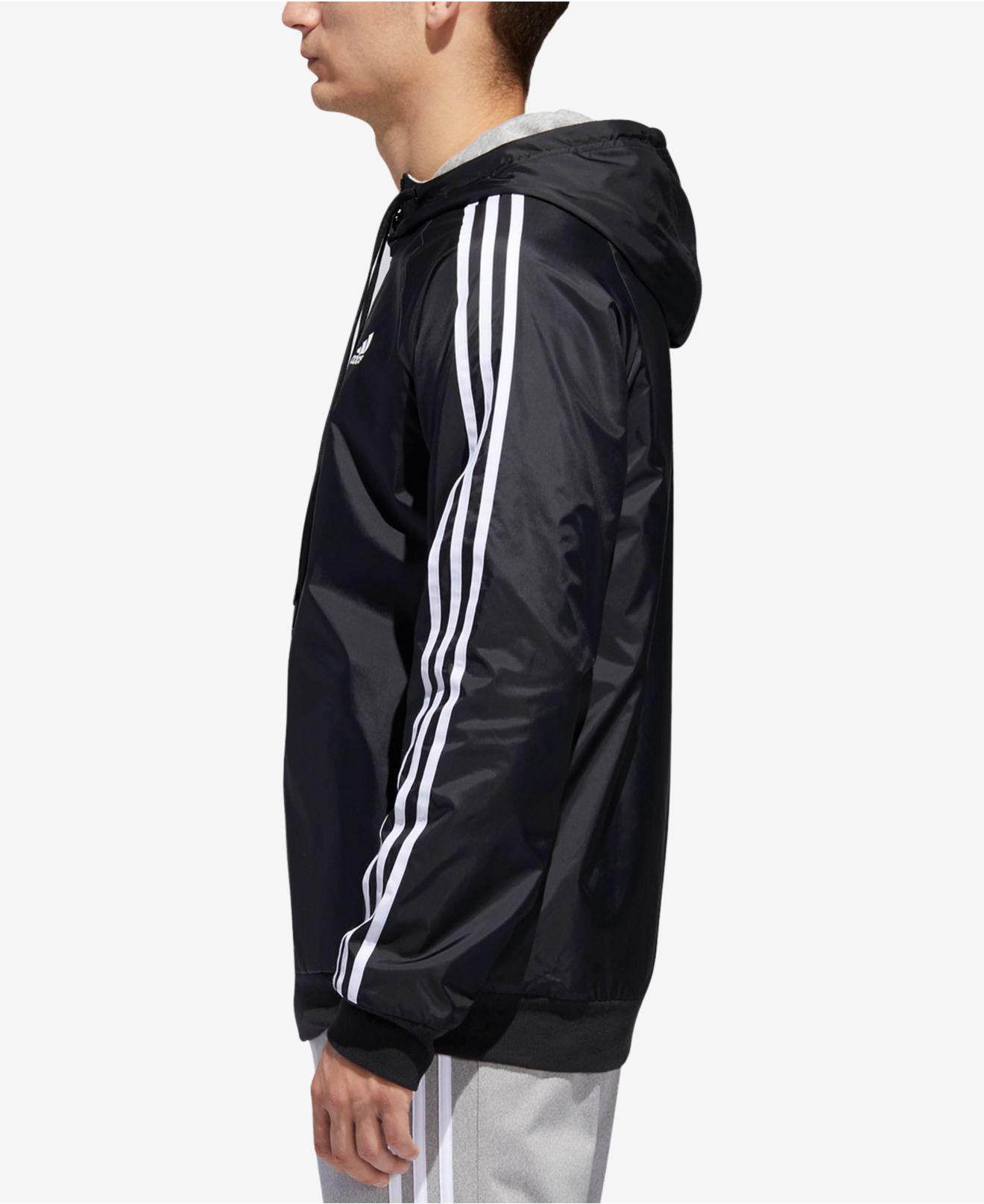 adidas Synthetic Reversible Hooded Jacket in Black for Men | Lyst