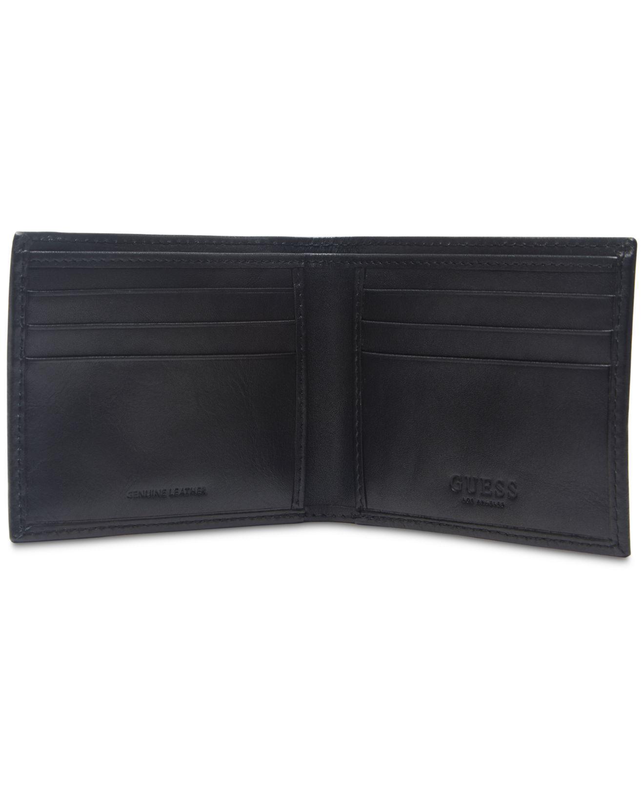 Guess Gable Zip Leather Wallet In Black For Men Lyst