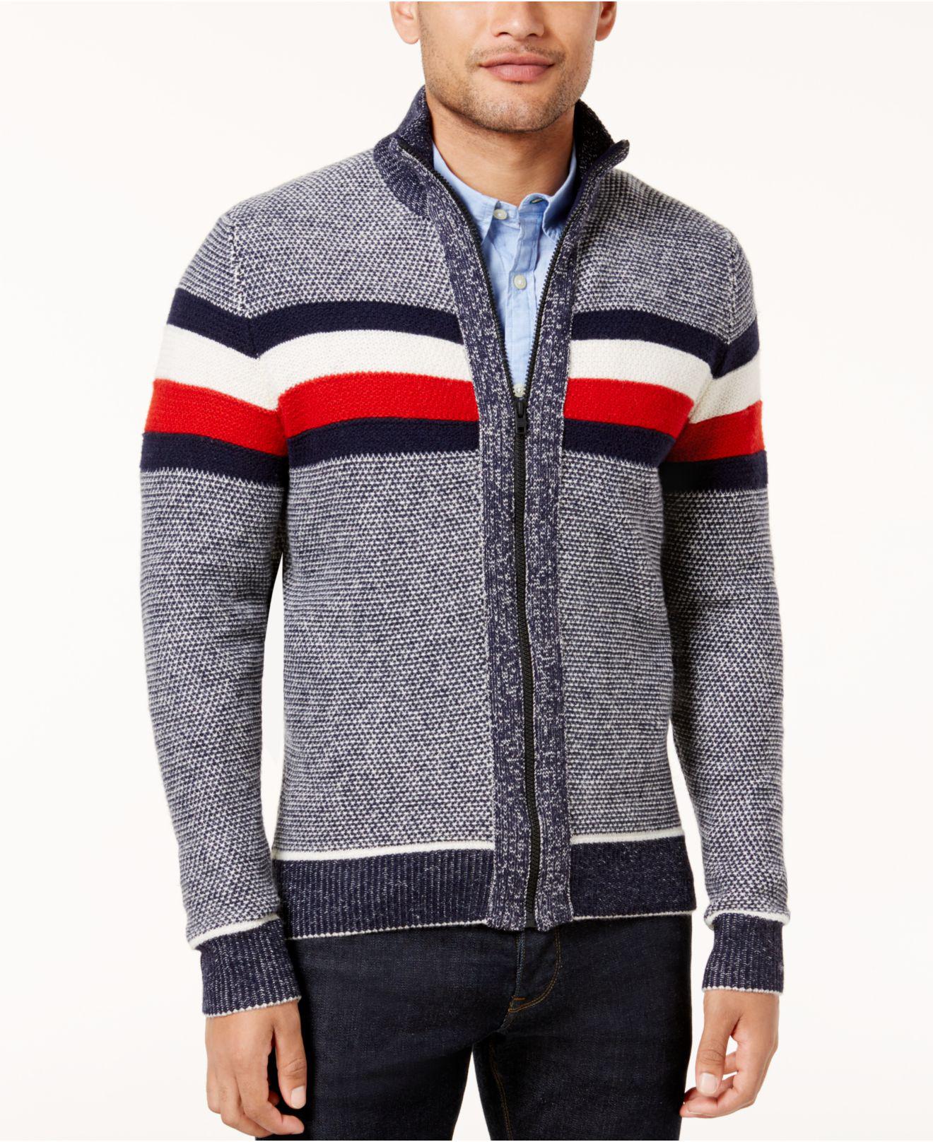 Tommy Hilfiger Wool Men's Oakes Full-zip Sweater in Gray for Men - Lyst