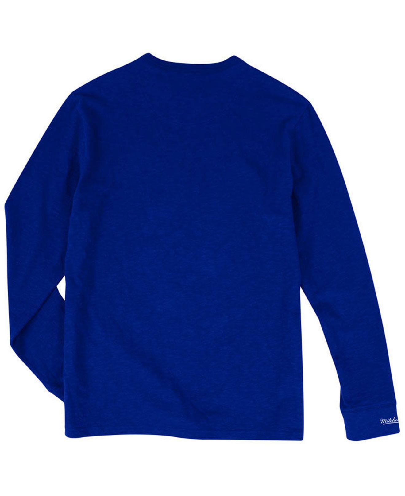 Men's Mitchell & Ness Blue St. Louis Blues Legendary Slub Hoodie Long  Sleeve T-Shirt