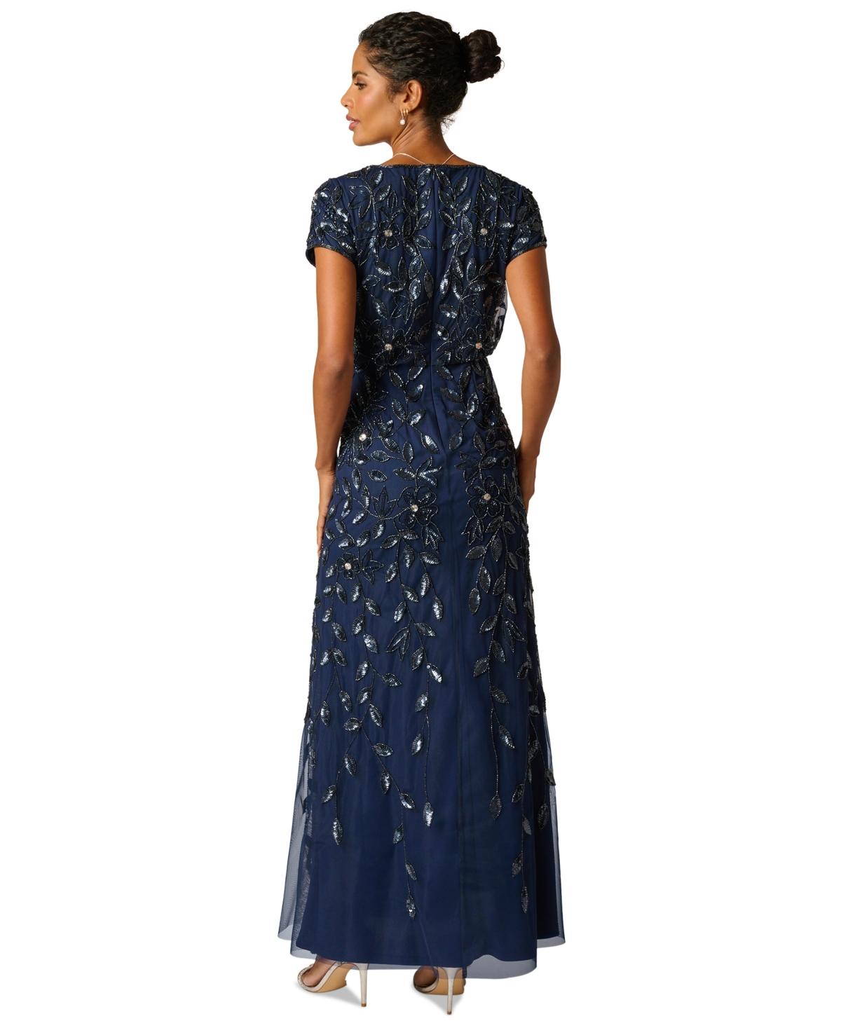 sleeveless beaded prom dress Amarra 88239 Beaded Slit Long Formal Overskirt Prom Dress main image 1
