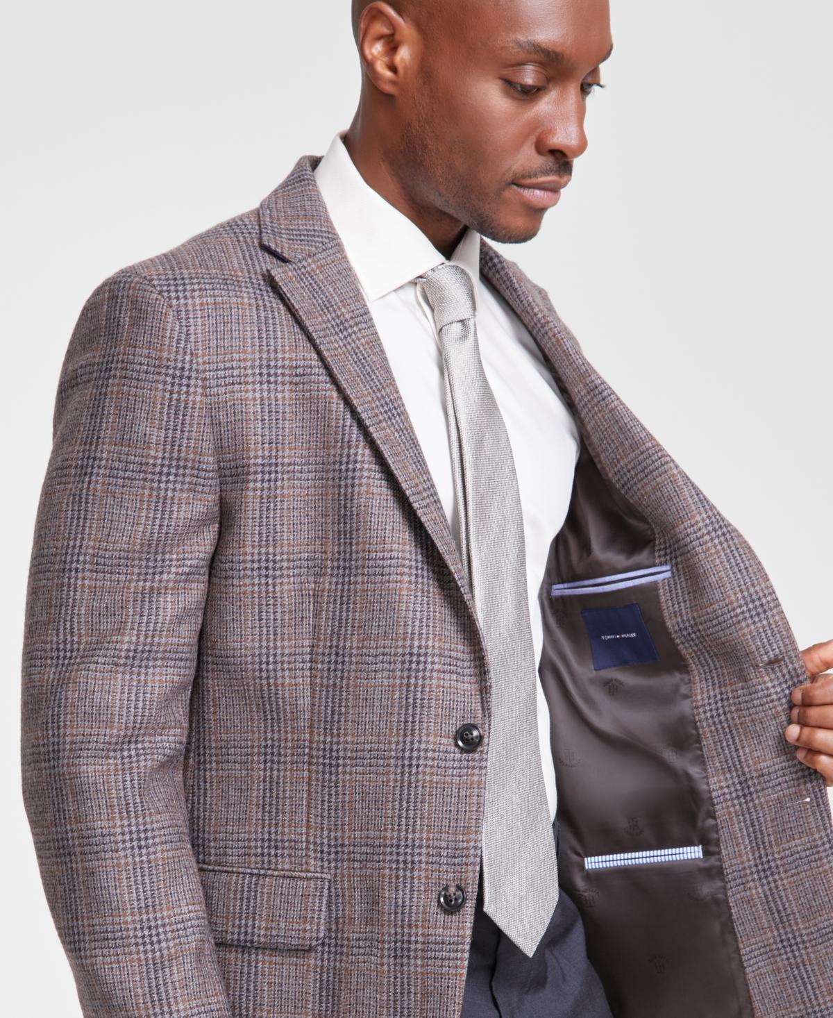 Tommy Hilfiger Modern fit Plaid Wool Sport Coat in Gray for Men Lyst