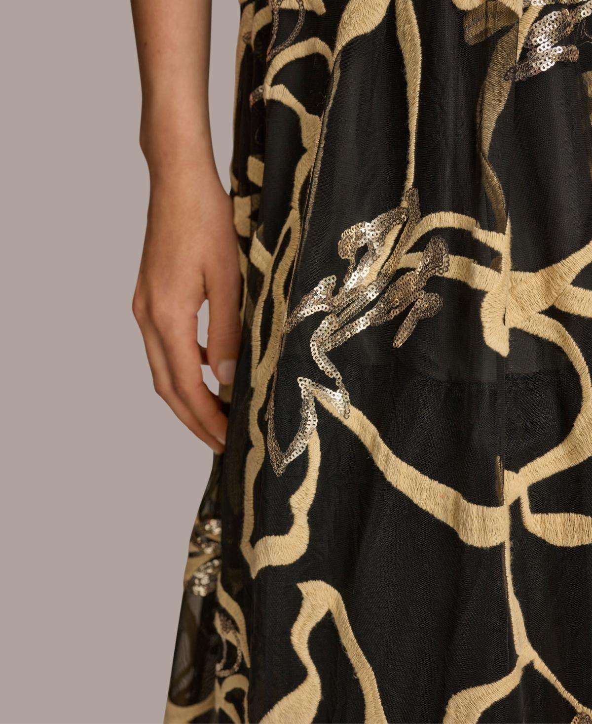 Donna Karan Donna Karan Embroidered Jewel-neck Dress | Lyst Donna Karan Donna Karan Embroidered Jewel-neck Dress | Lyst