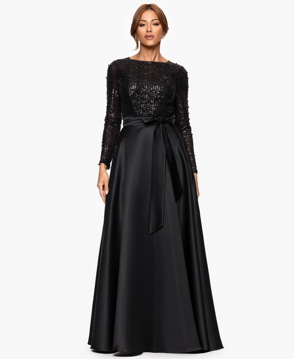 xscape a line dresses Tea-Length Little Black Dress