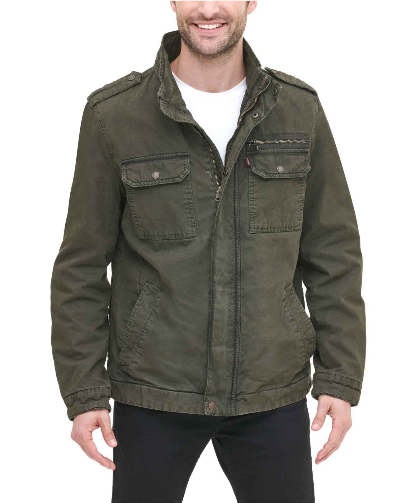 Levi's Cotton Zipfront Jacket in Olive (Green) for Men Lyst