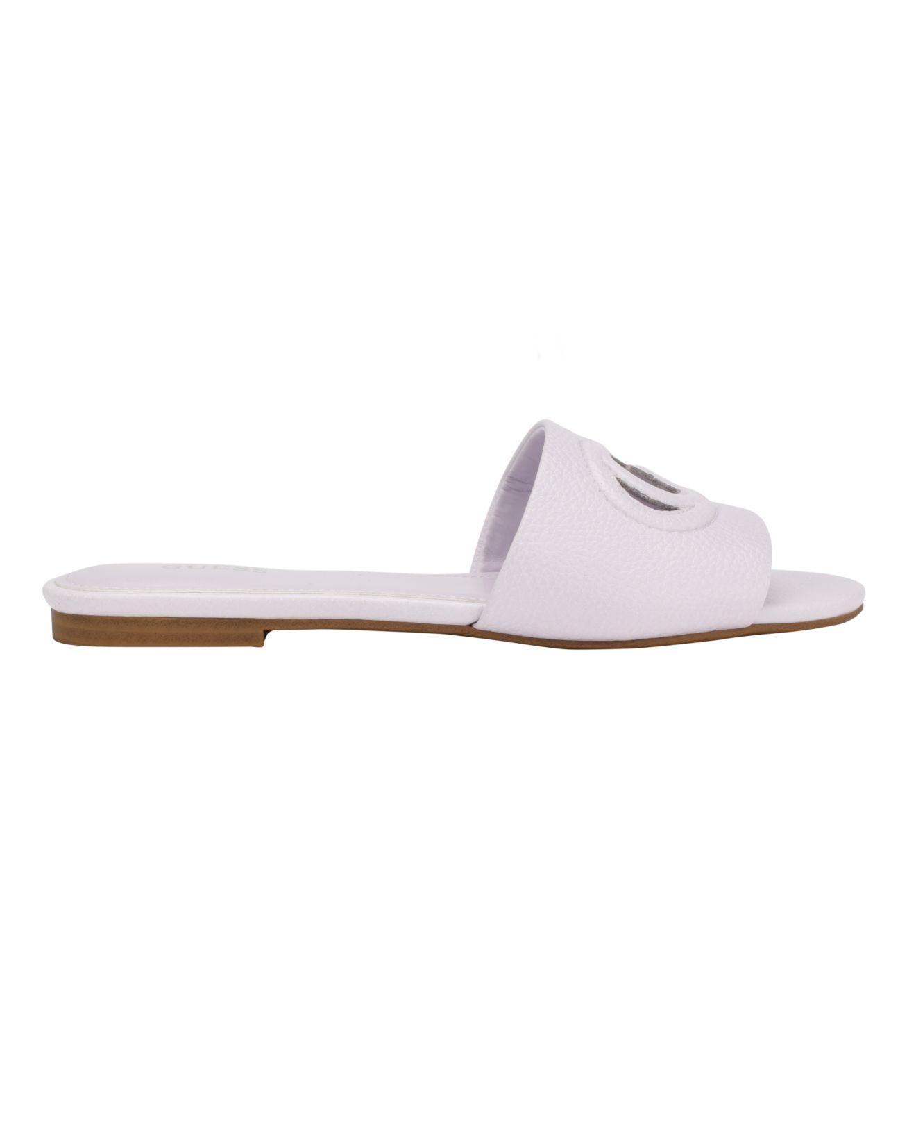 Cutout Logo Sandals in White | Lyst