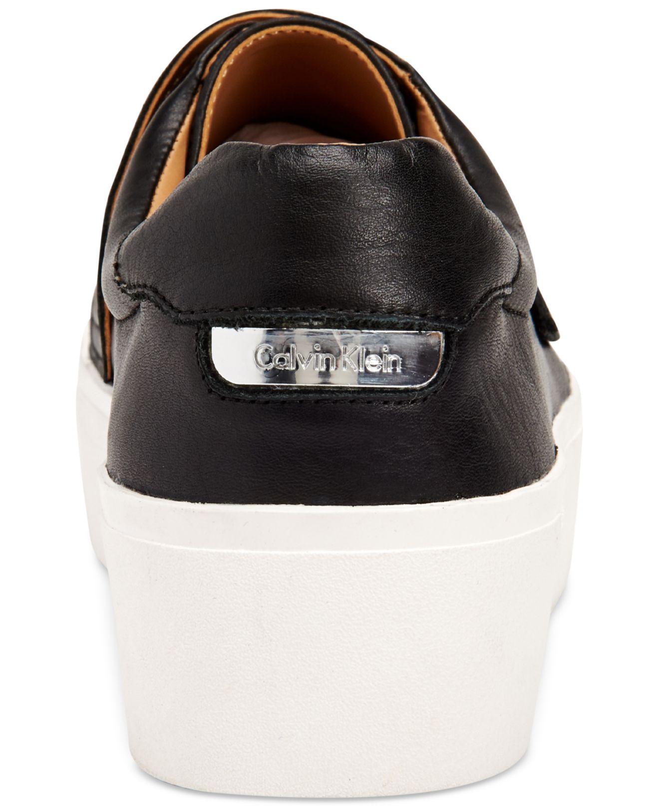 calvin klein black platform boot trainers