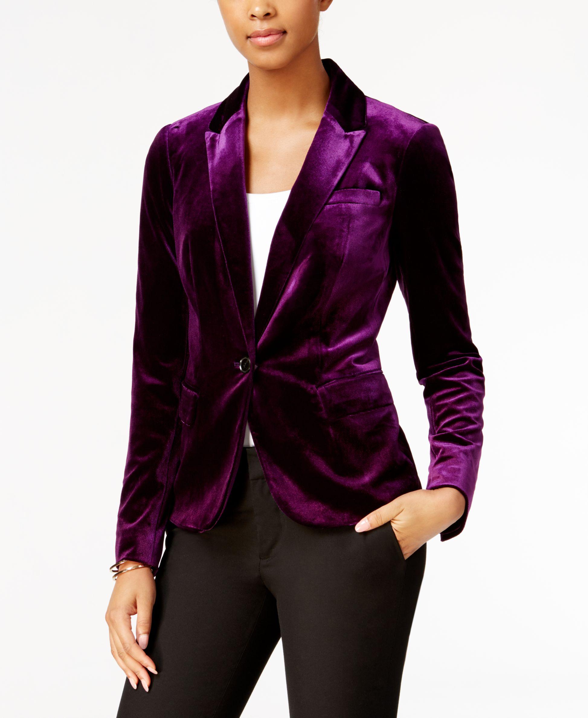 Tommy Hilfiger Velvet Blazer in Amethyst (Purple) | Lyst