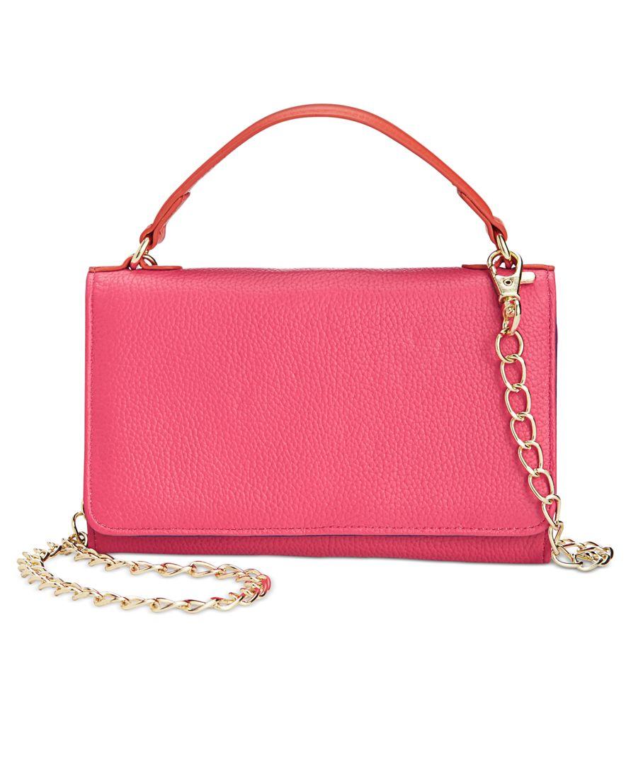 Giani bernini Softy Leather Smartphone Wallet Crossbody, Only At Macy&#39;s in Pink | Lyst