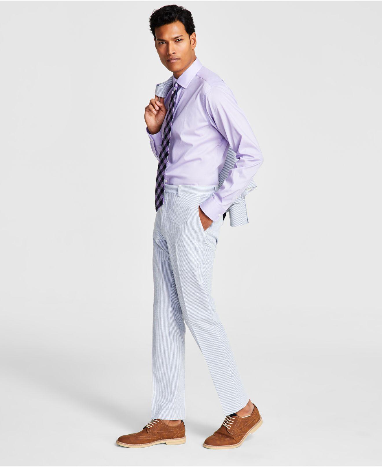Tommy Hilfiger Modern-fit Thflex Stretch Blue/white Stripe Seersucker Suit  Pants for Men | Lyst