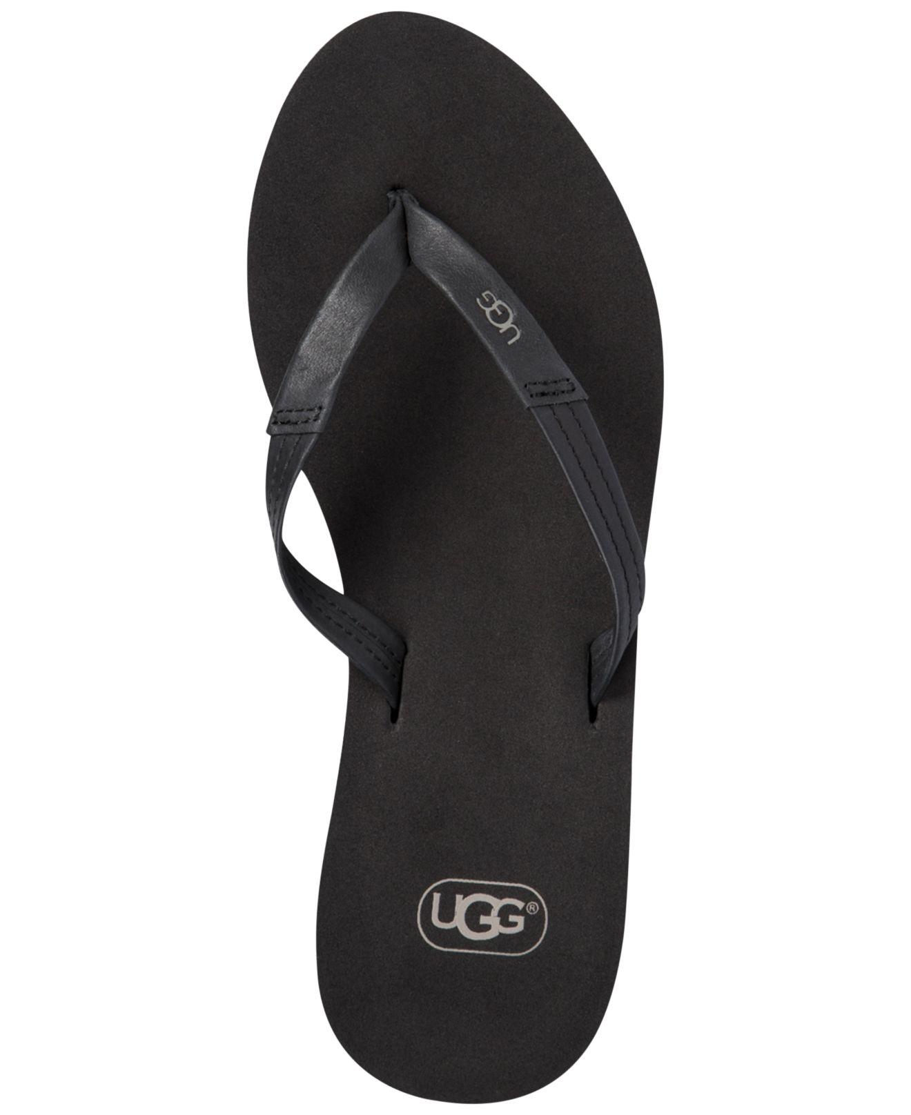 UGG Ruby Wedge Flip-flop Sandals in Black | Lyst