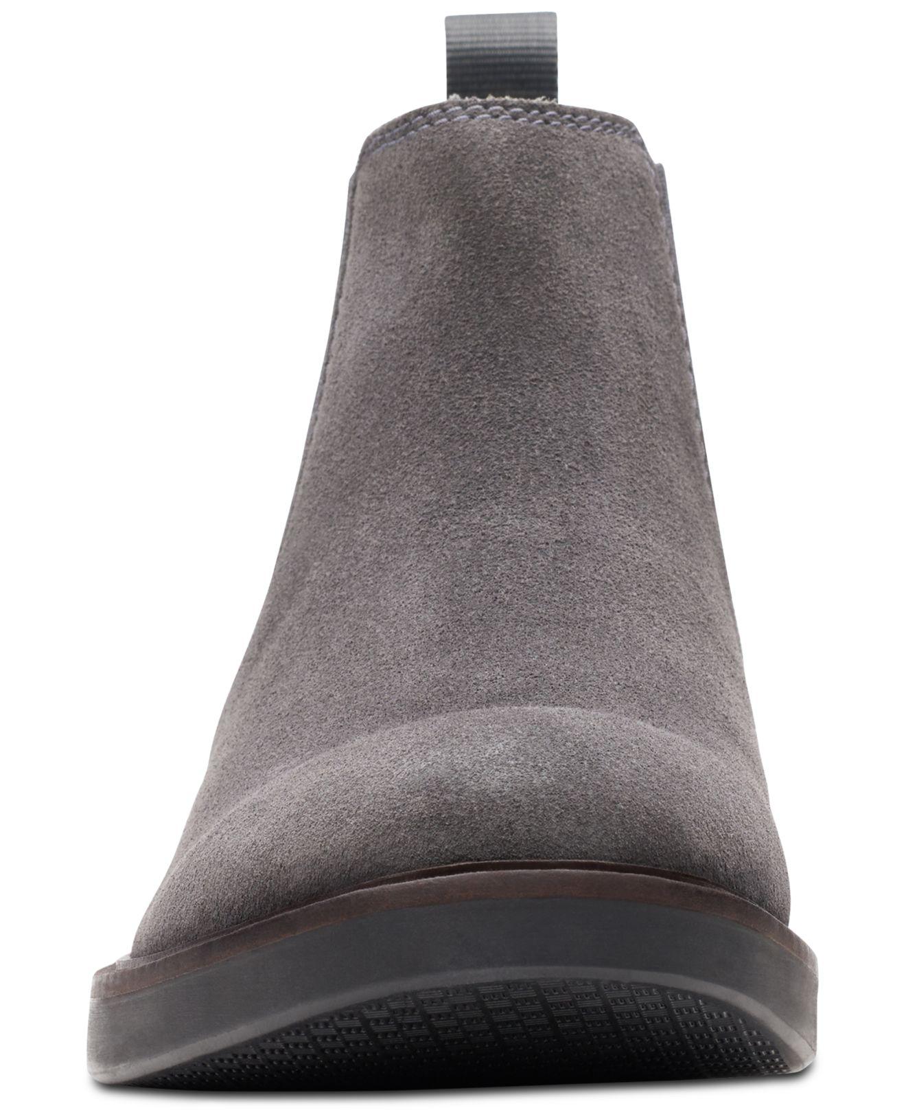 clarks men's paulson up graphite suede casual boots