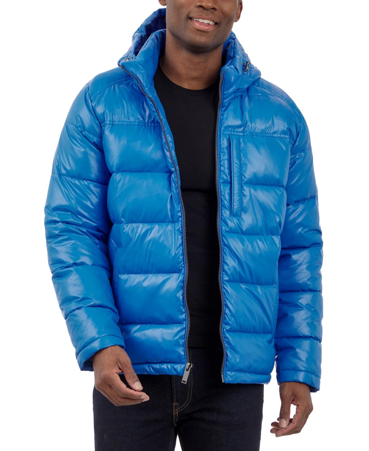 Michael Kors Shine Puffer Jacket in Blue for Men | Lyst