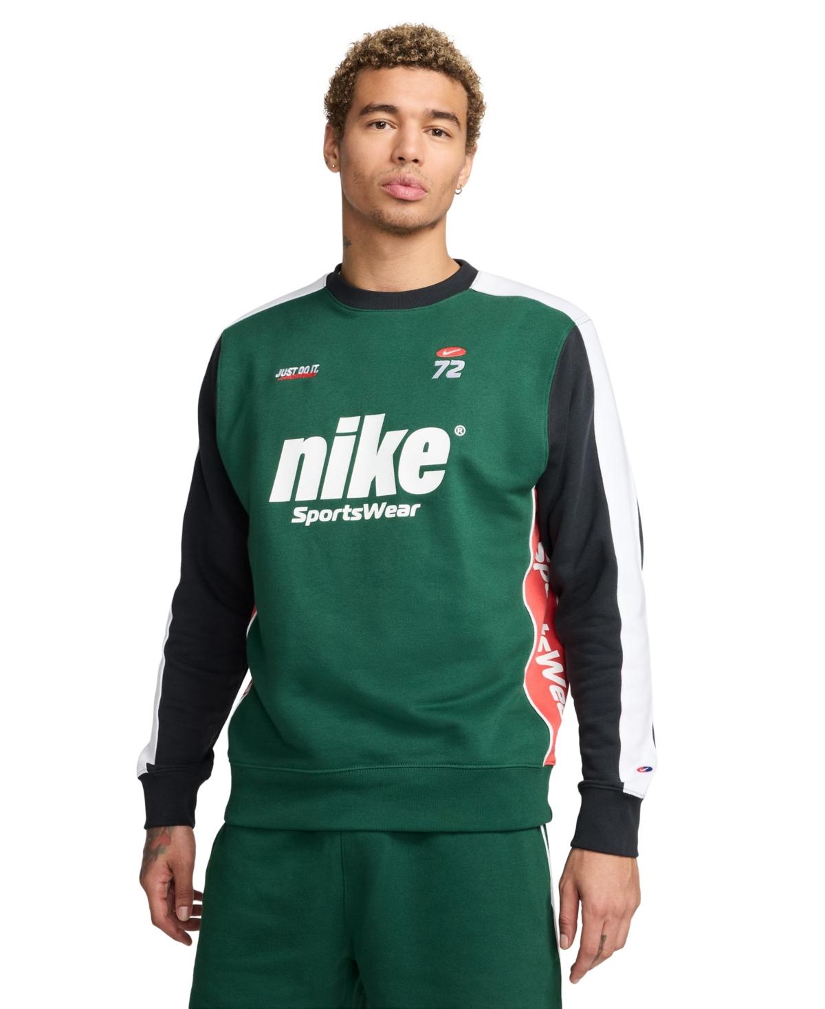 Nike Sportswear Club Fleece Standard fit Colorblocked Logo Sweatshirt in Green for Men Lyst
