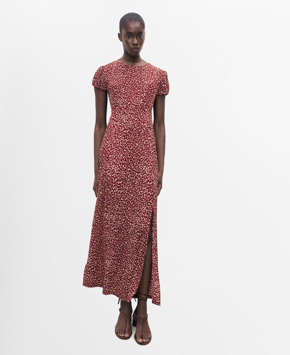 Mango Floral-print Pleated Dress in Red | Lyst
