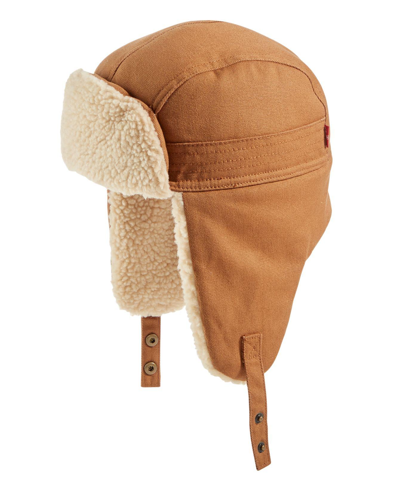Waxed Canvas Fleece-lined Trapper Hat 