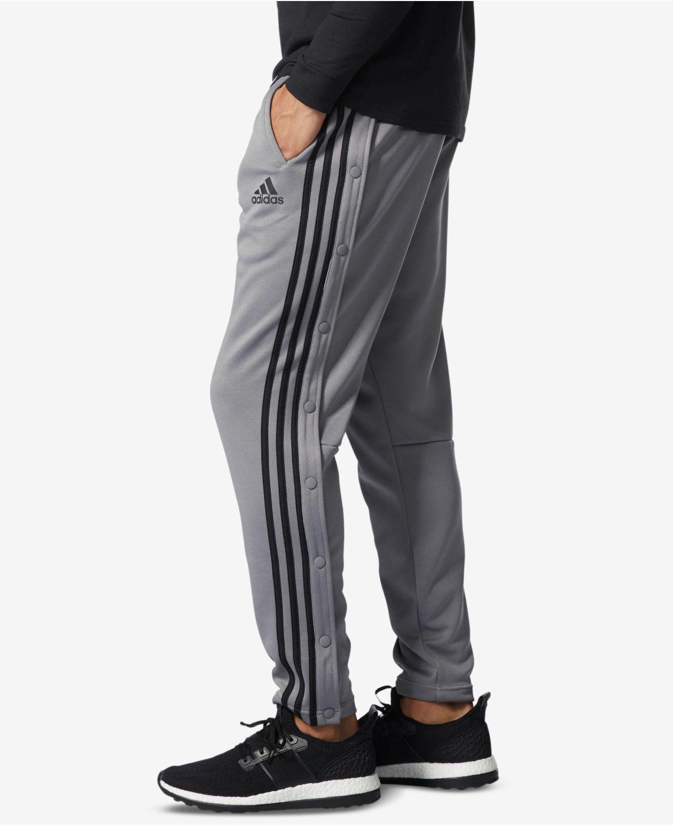 adidas Synthetic Men's Snap Track Pants in Grey Heather (Gray) for Men