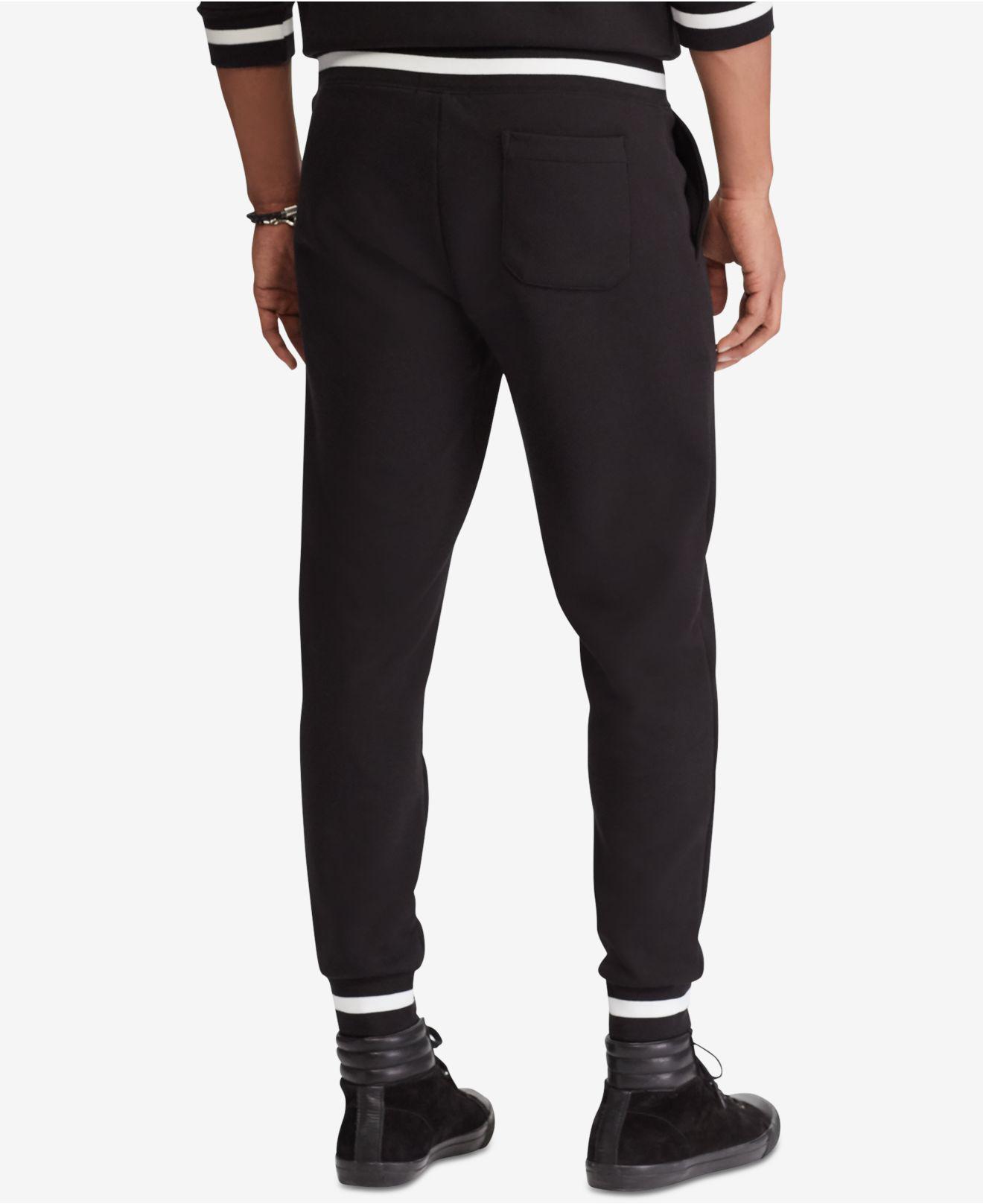Polo Ralph Lauren Synthetic Double Knit Graphic Jogger Pants In Black For Men Lyst
