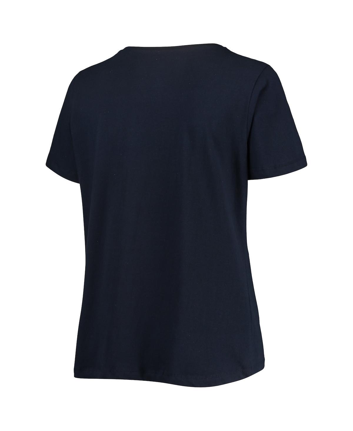 Profile Women's Navy New York Yankees Plus Diva Notch Neck Raglan T-Shirt