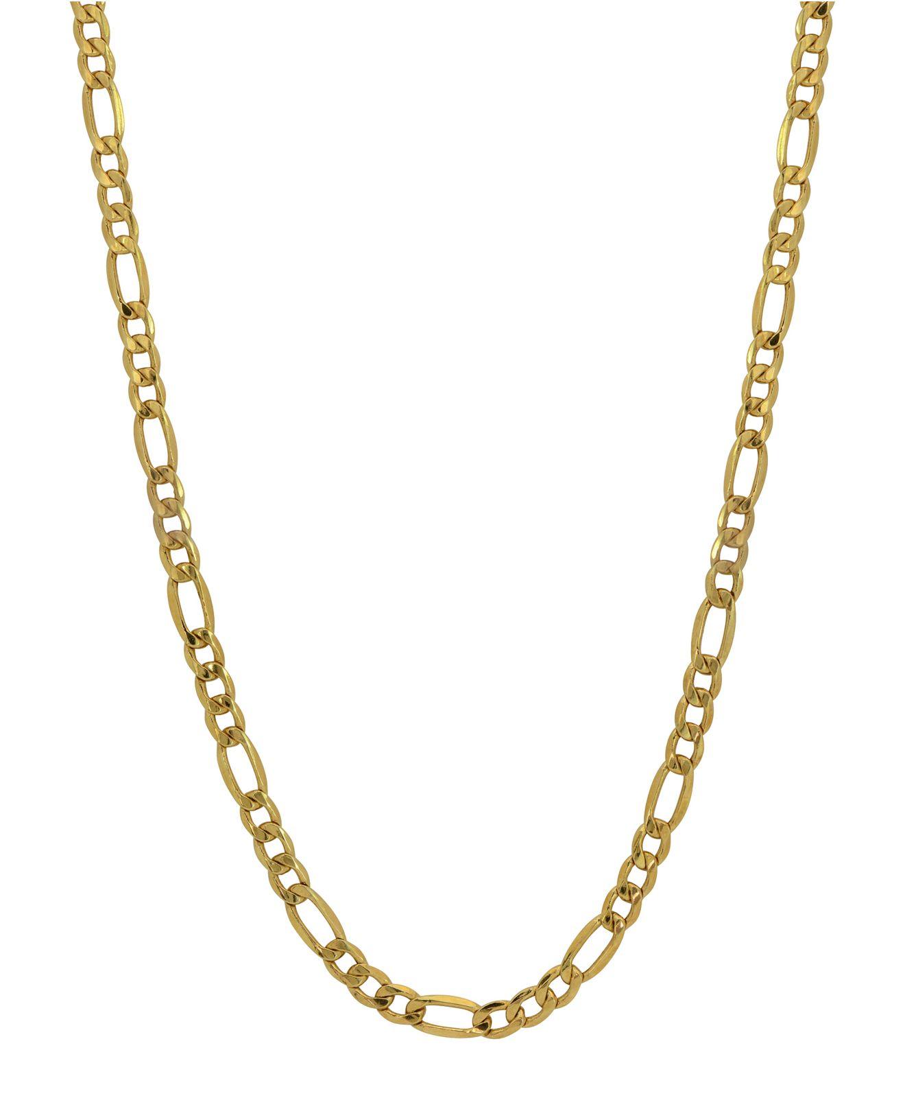 Macy's Figaro Link 22" Chain Necklace (3.21mm) In 18k Gold in Yellow