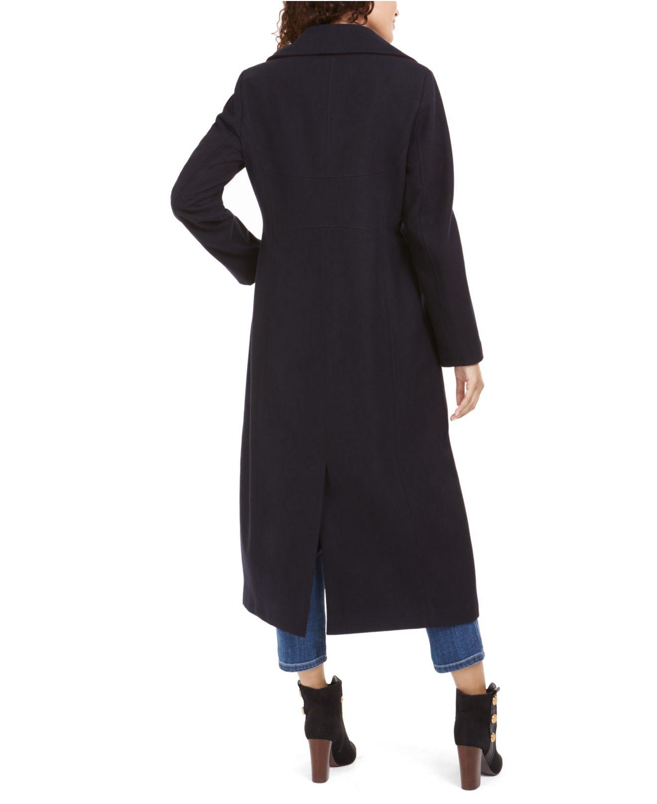 Tommy Hilfiger Wool Single-breasted Maxi Coat in Navy (Blue) - Lyst