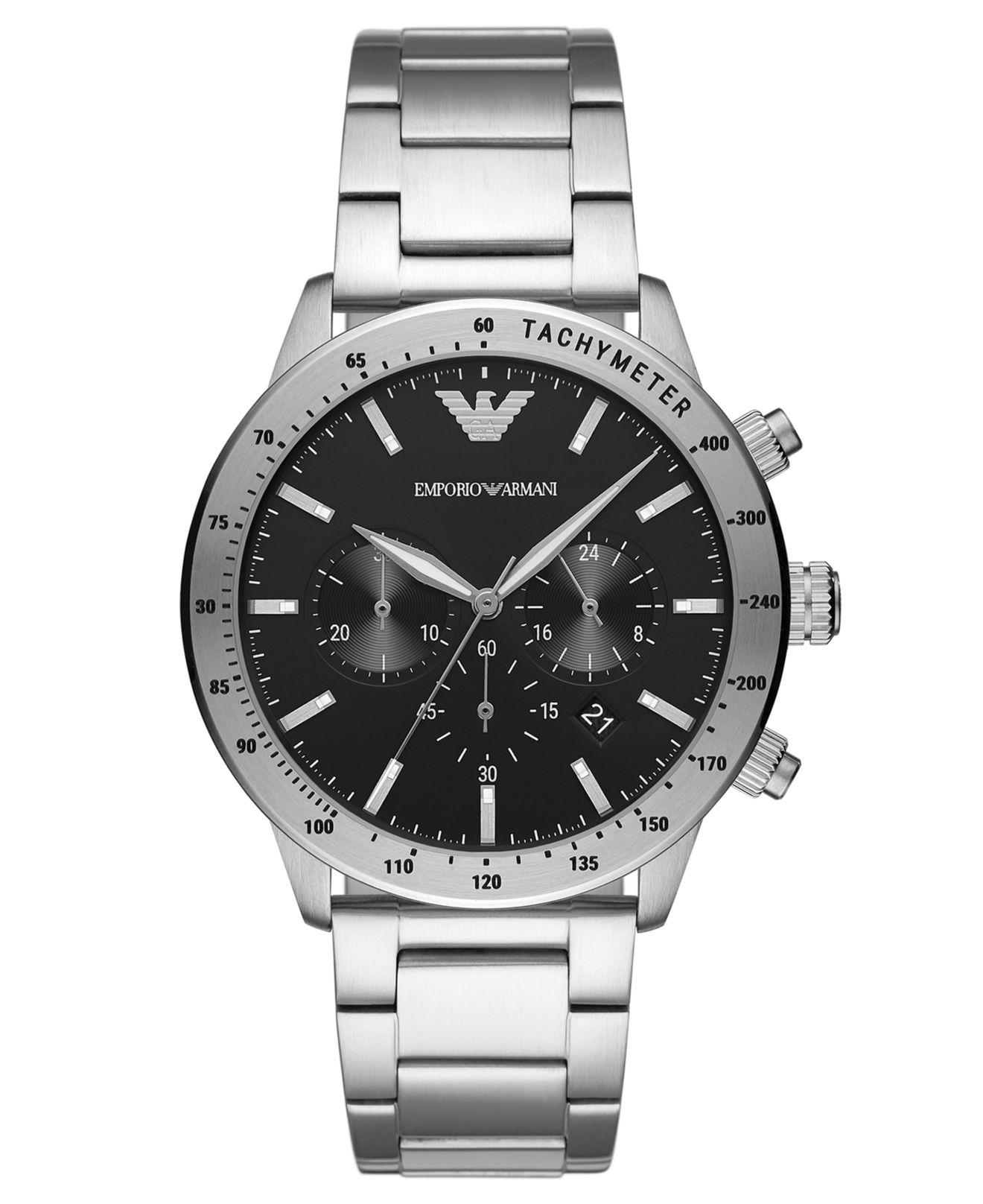 Emporio Armani Chronograph Stainless Steel Bracelet Watch 43mm in ...